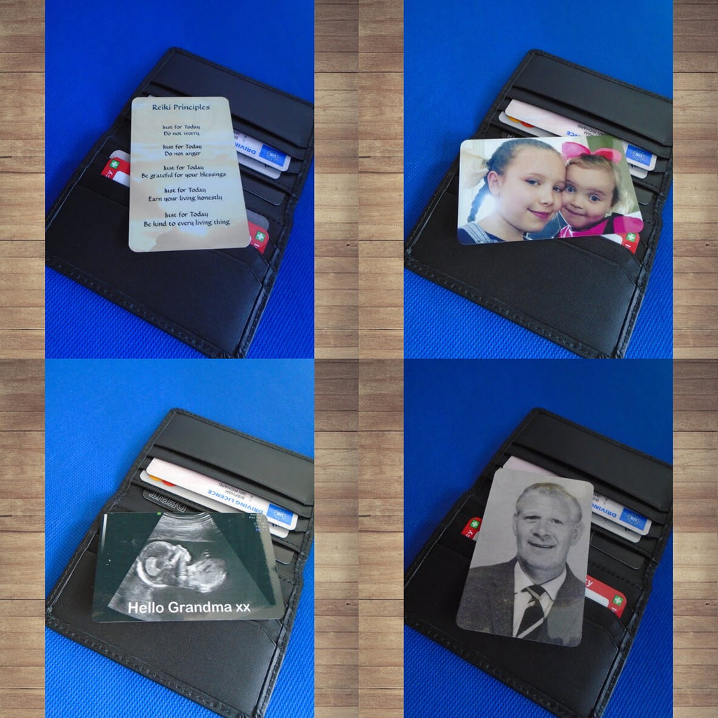 Personalised Keepsake Durable Aluminium Mini Card for Wallet/Purse Insert
