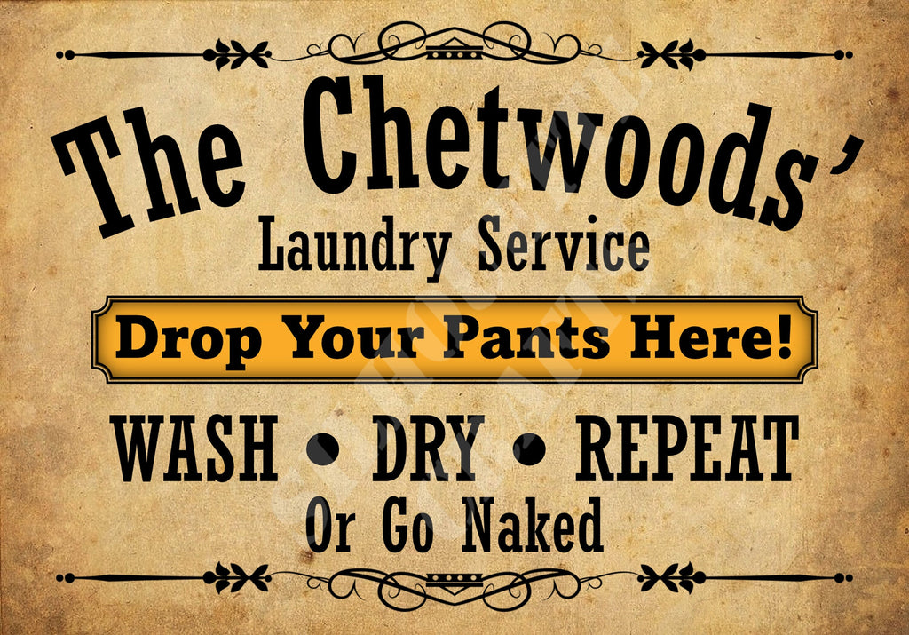 Drop Your Pants Here! - Personalised Funny Metal Laundry Room Custom Sign Personalised