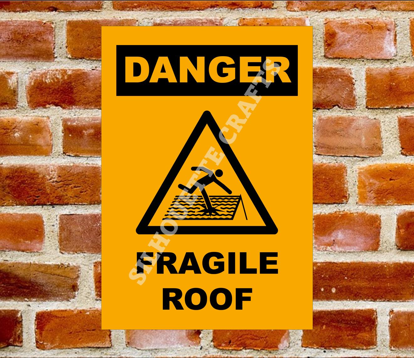 H&S Fragile Roof Metal Sign - 3 sizes available