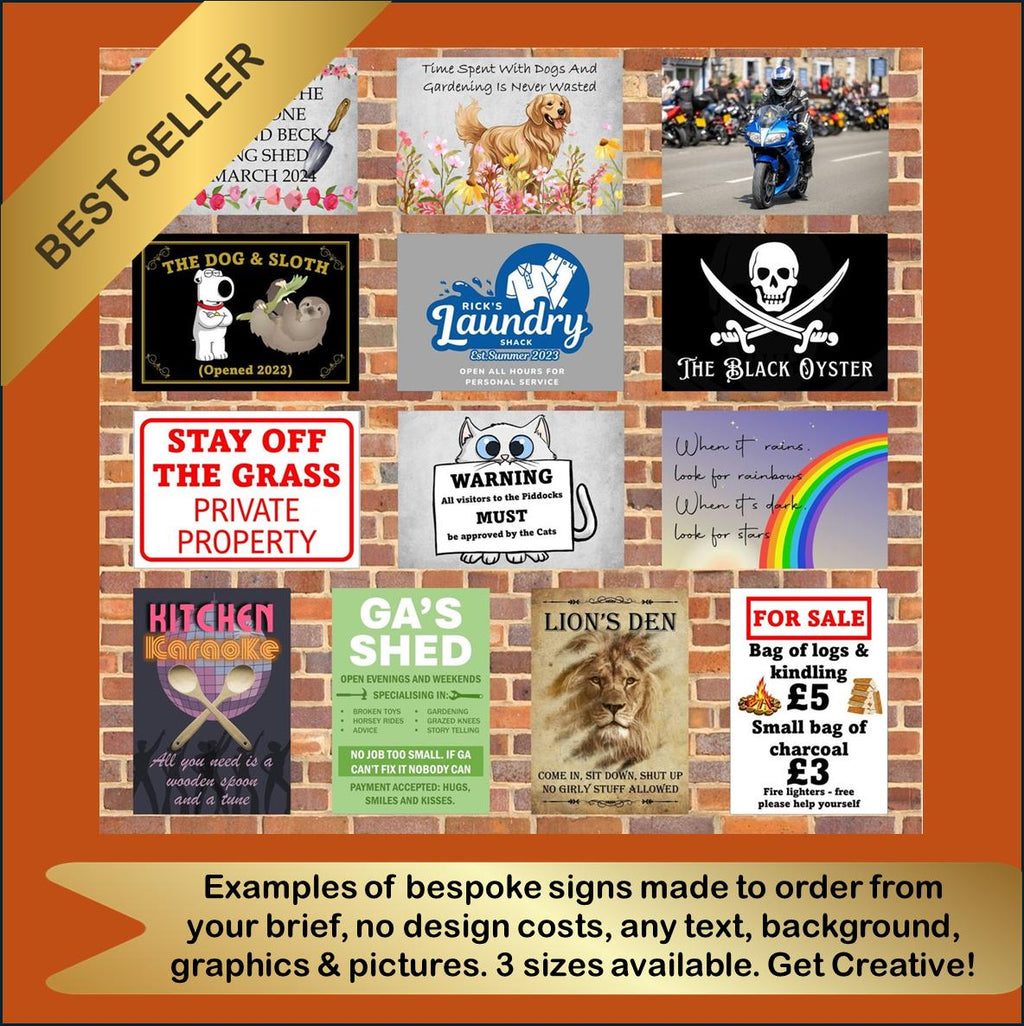 Personalized Metal Sign: Custom Text, Logo, or Graphics - Weatherproof