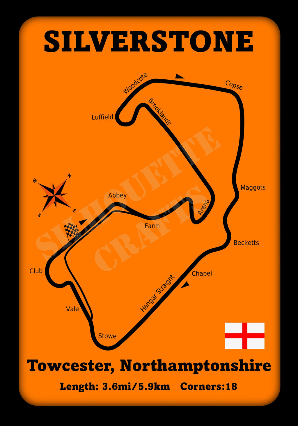 Metal Poster Print Silverstone Grand Prix Circuit Wall Plaque F1 MotoGP  3 Sizes Available