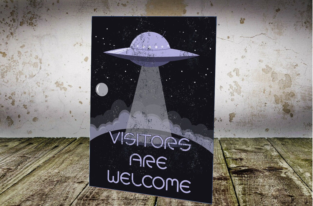 Visitors Are Welcome Funny Metal Plaque/Sign, Bar, Man Cave, Shed, Games Room