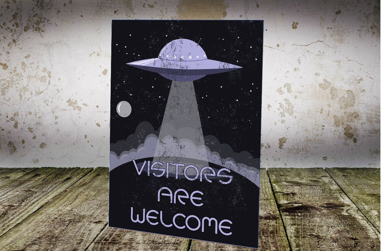 Visitors Are Welcome Funny Metal Plaque/Sign, Bar, Man Cave, Shed, Games Room