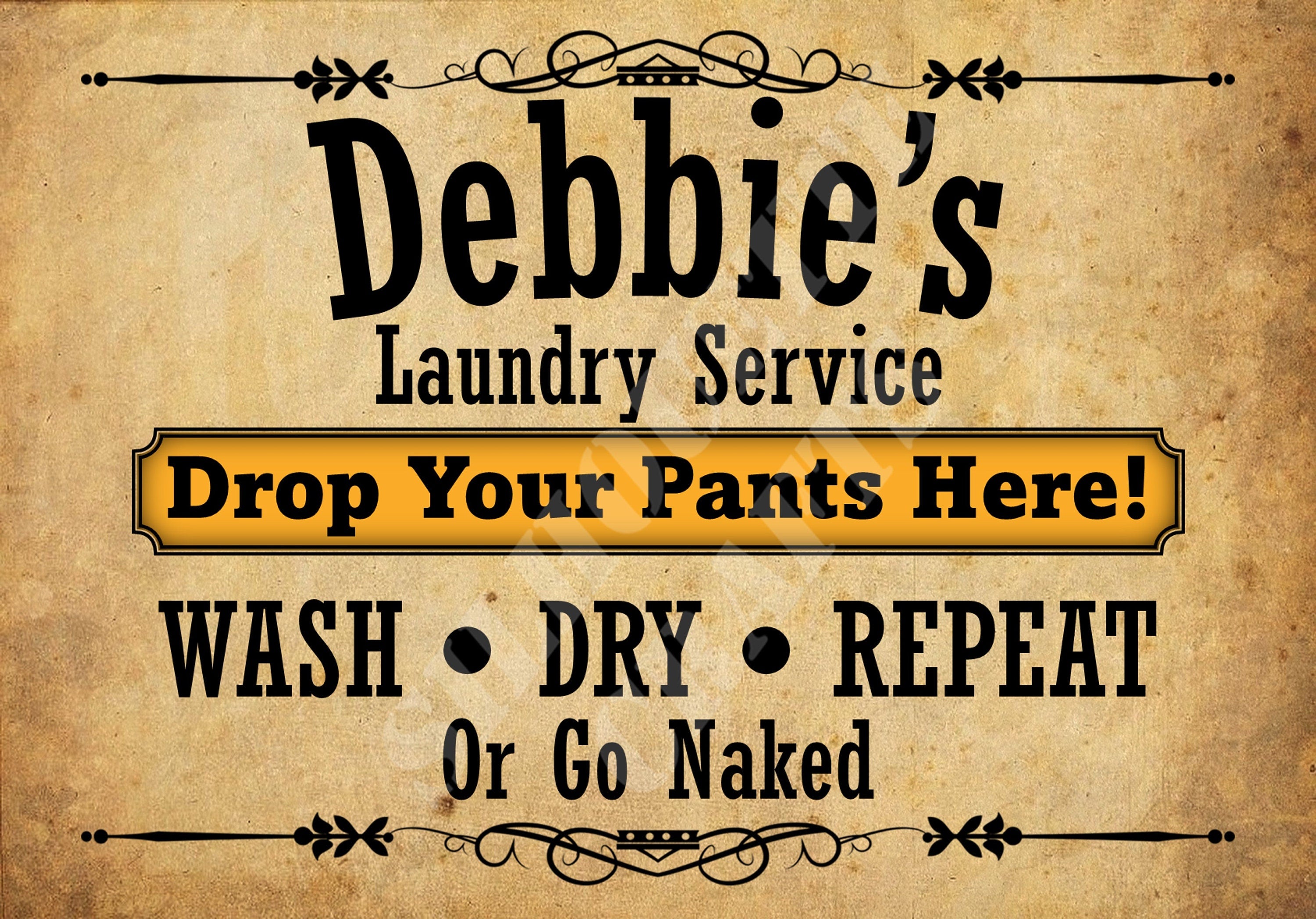 Drop Your Pants Here! - Personalised Funny Metal Laundry Room Custom Sign Personalised