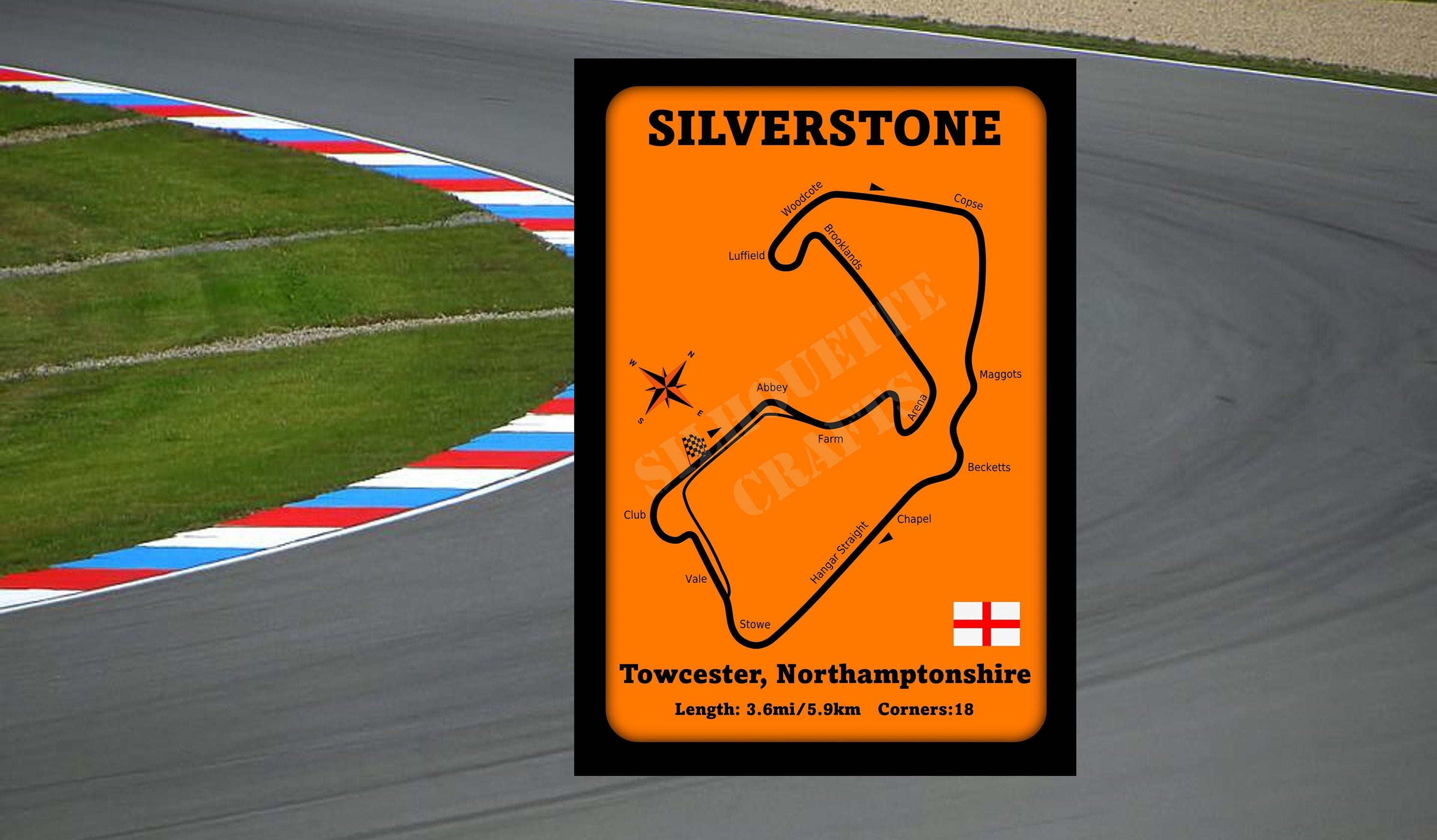 Metal Poster Print Silverstone Grand Prix Circuit Wall Plaque F1 MotoGP  3 Sizes Available