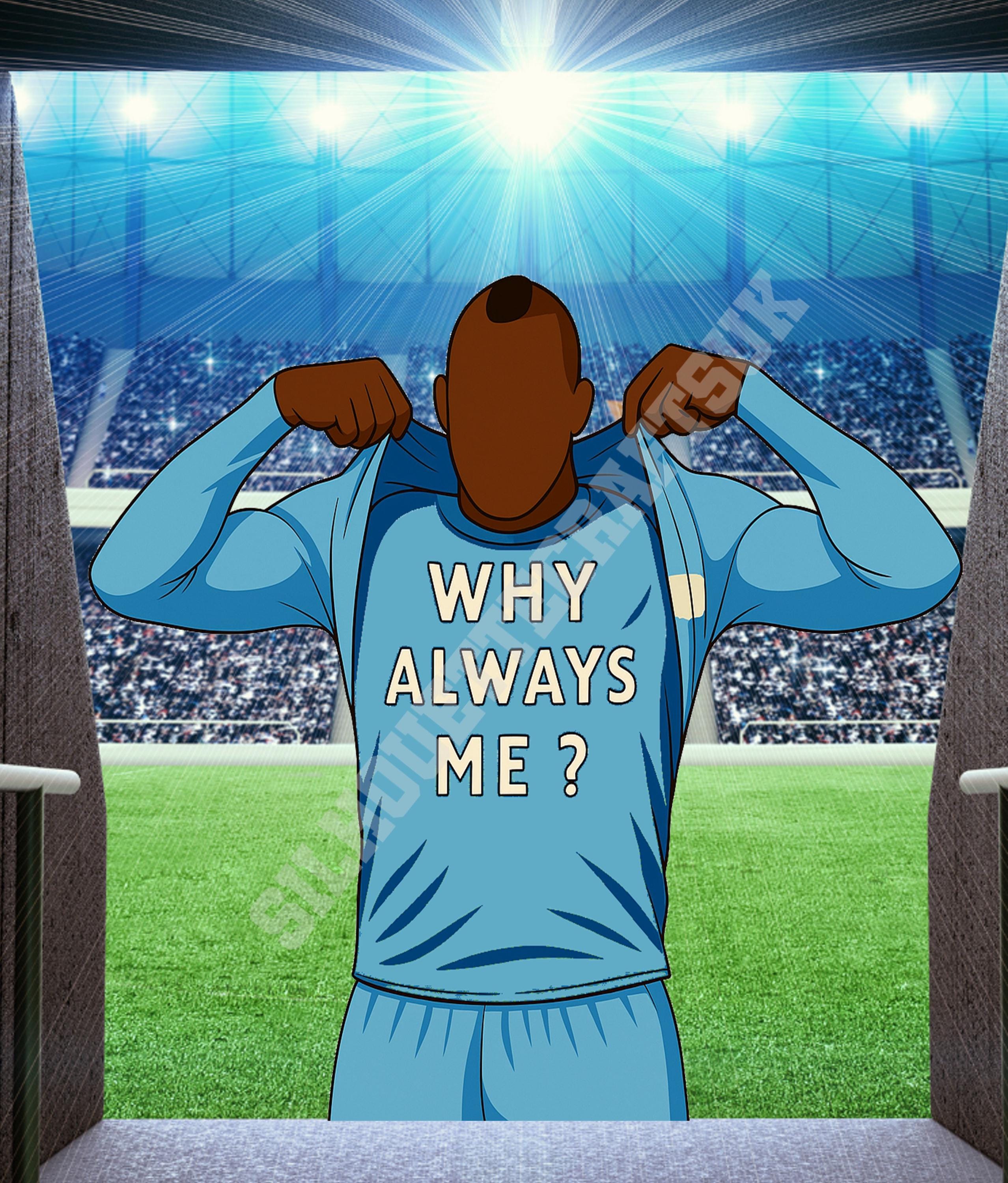 Why Always Me? Tshirt Manchester City - Faceless Heroes - Mario - Choice of 4 colours