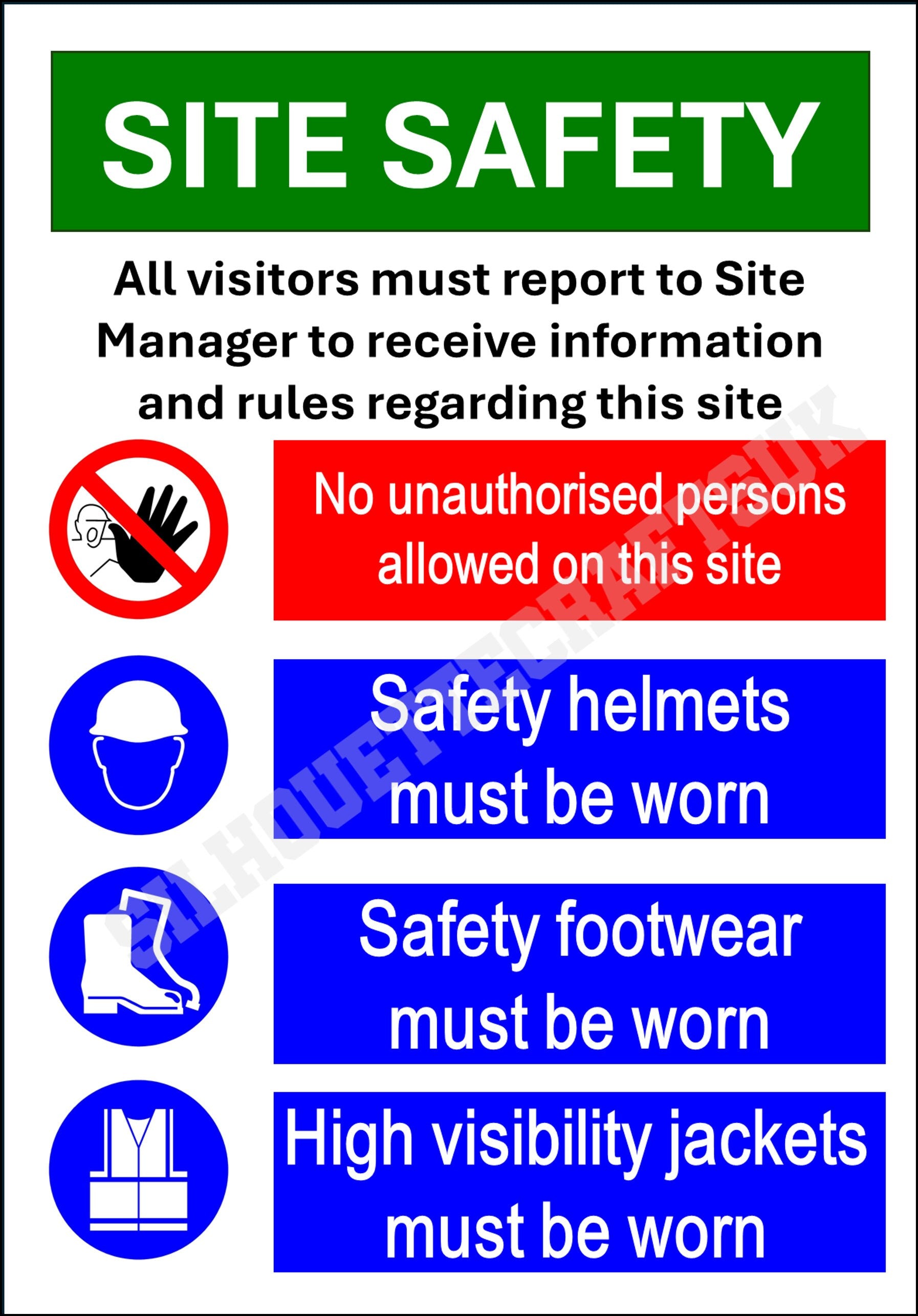 Site Safety Metal Sign - 3 sizes available