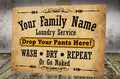 Drop Your Pants Here! - Personalised Funny Metal Laundry Room Custom Sign Personalised