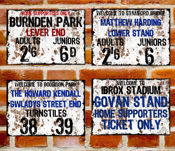 CREATE YOUR OWN! Retro Vintage Football Turnstile Metal Sign Any Club Any Ground