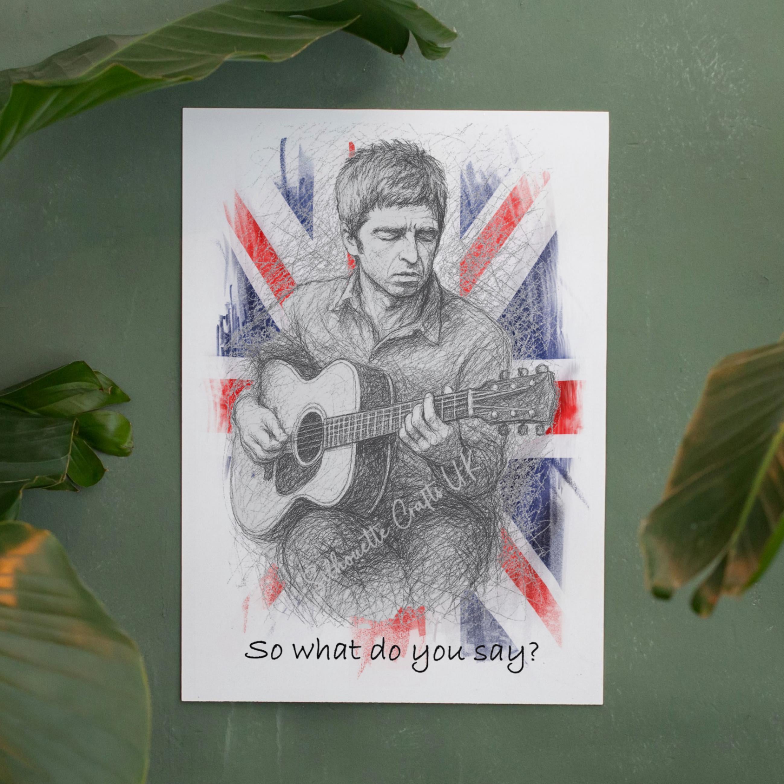 Noel Gallagher Tribute Metal Poster Art Illustration