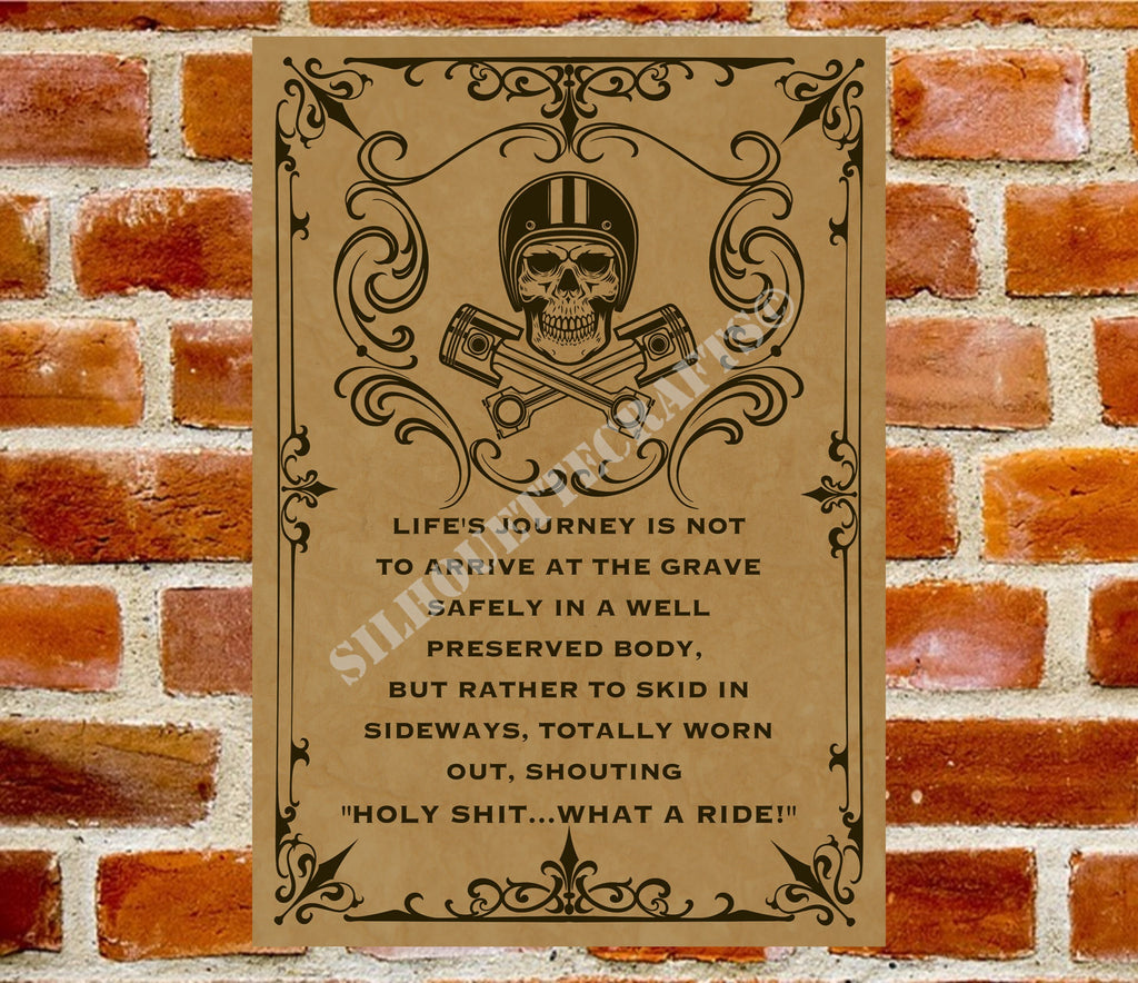 Life's A Journey Metal Poster: Garage, Shed, Man Cave Decor
