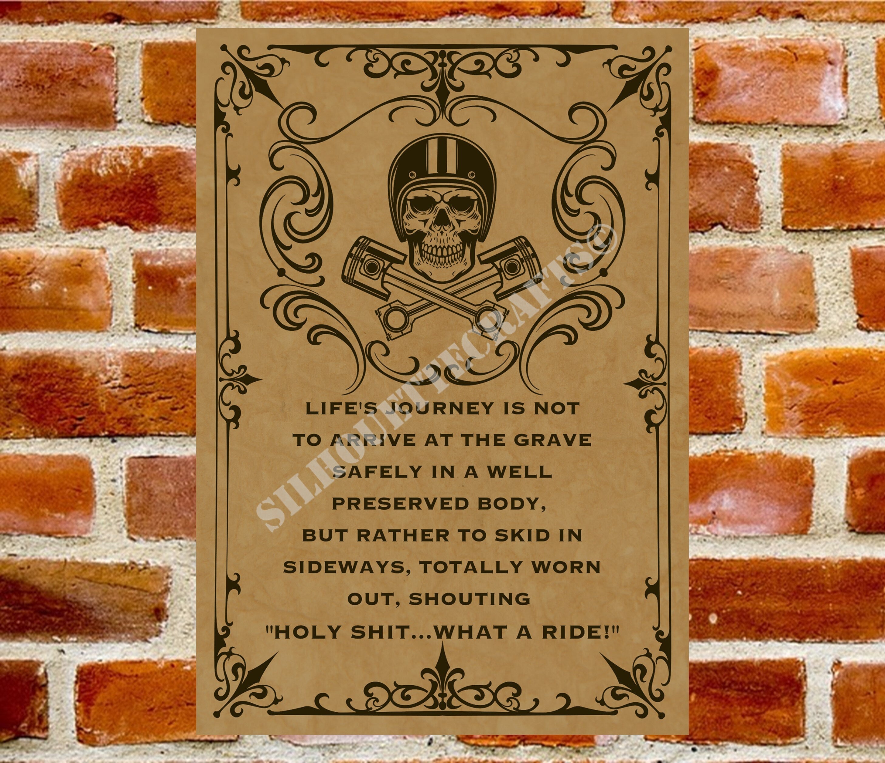 Life's A Journey Metal Poster: Garage, Shed, Man Cave Decor