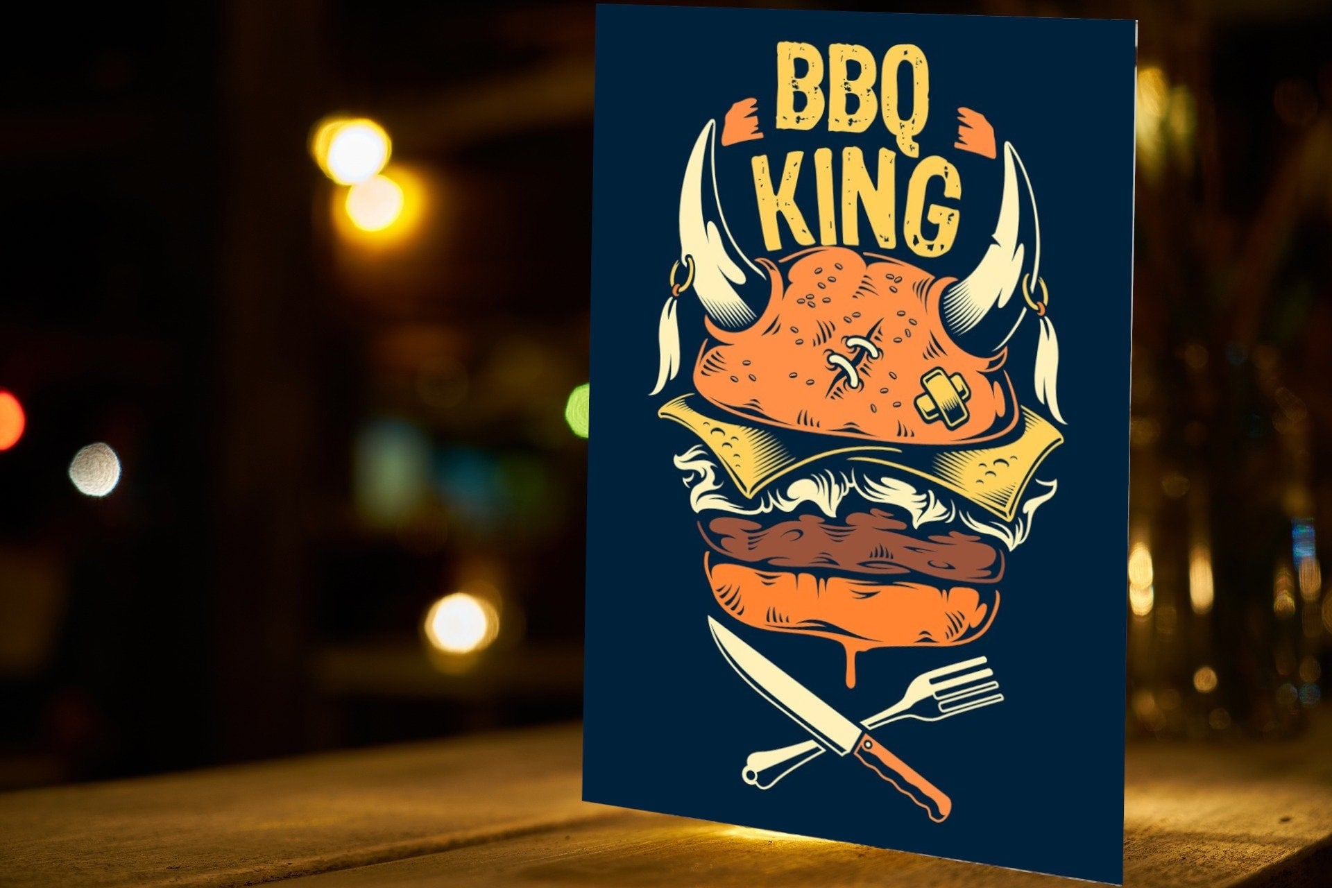 BBQ King Funny Metal Plaque/Sign BBQ, Bar, Man Cave,