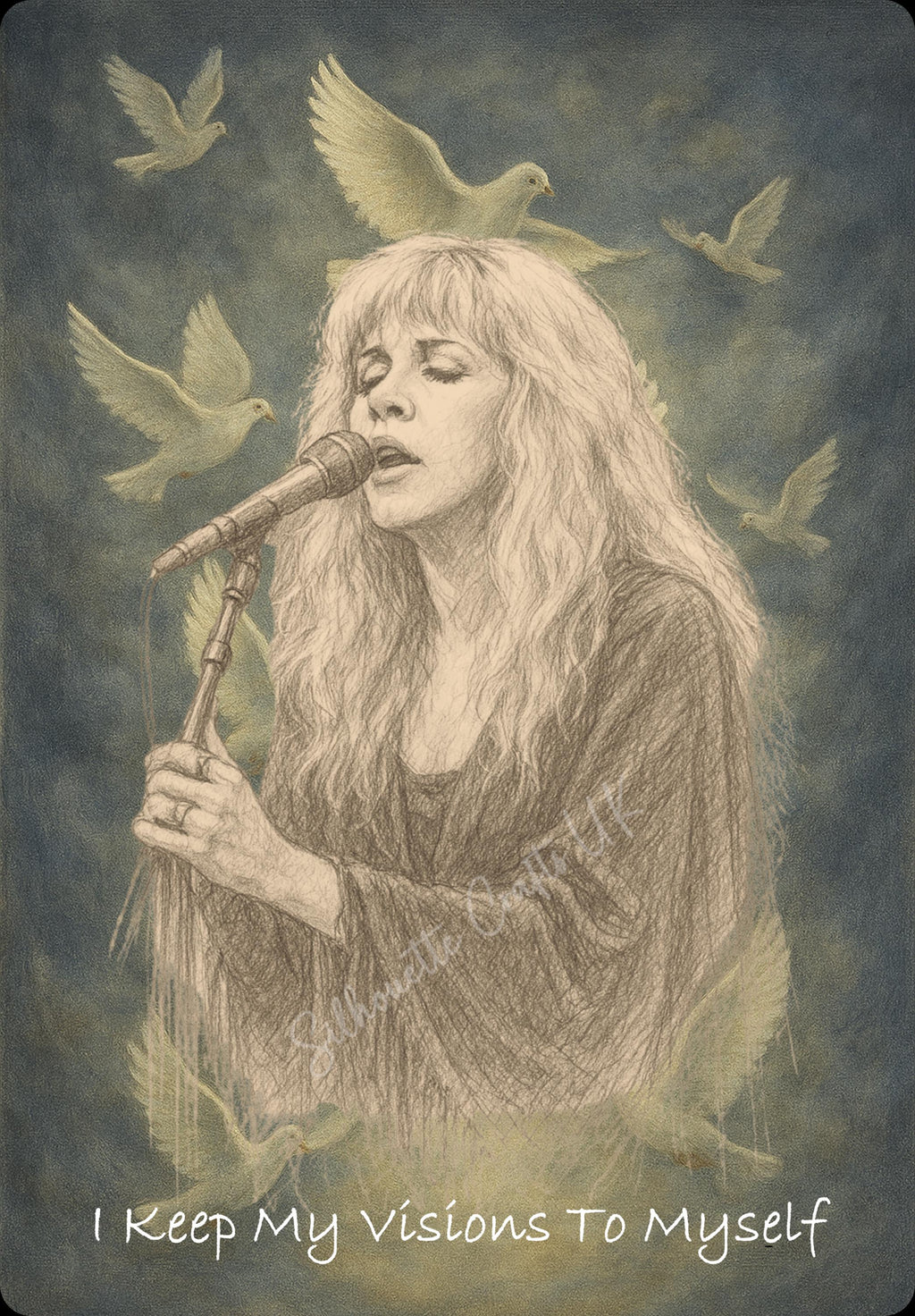Stevie Nicks Tribute Metal Poster Art Illustration