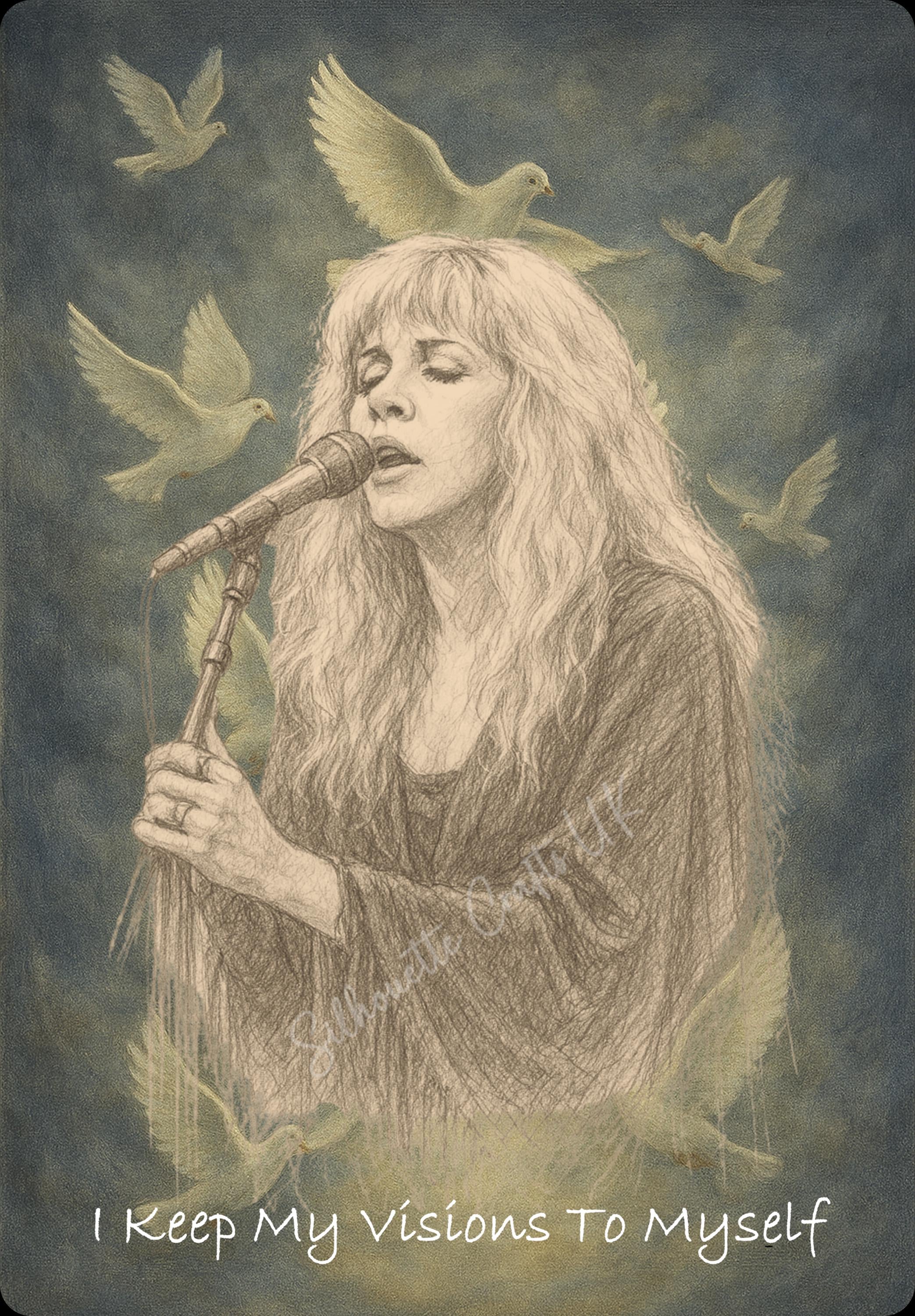 Stevie Nicks Tribute Metal Poster Art Illustration