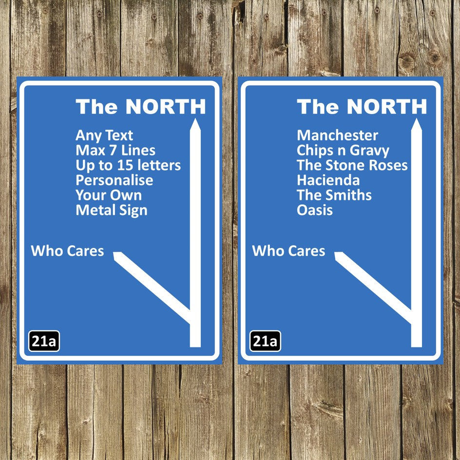 Fully Editable Personalised Metal Motorway Sign,Shed, Bar, Man Cave