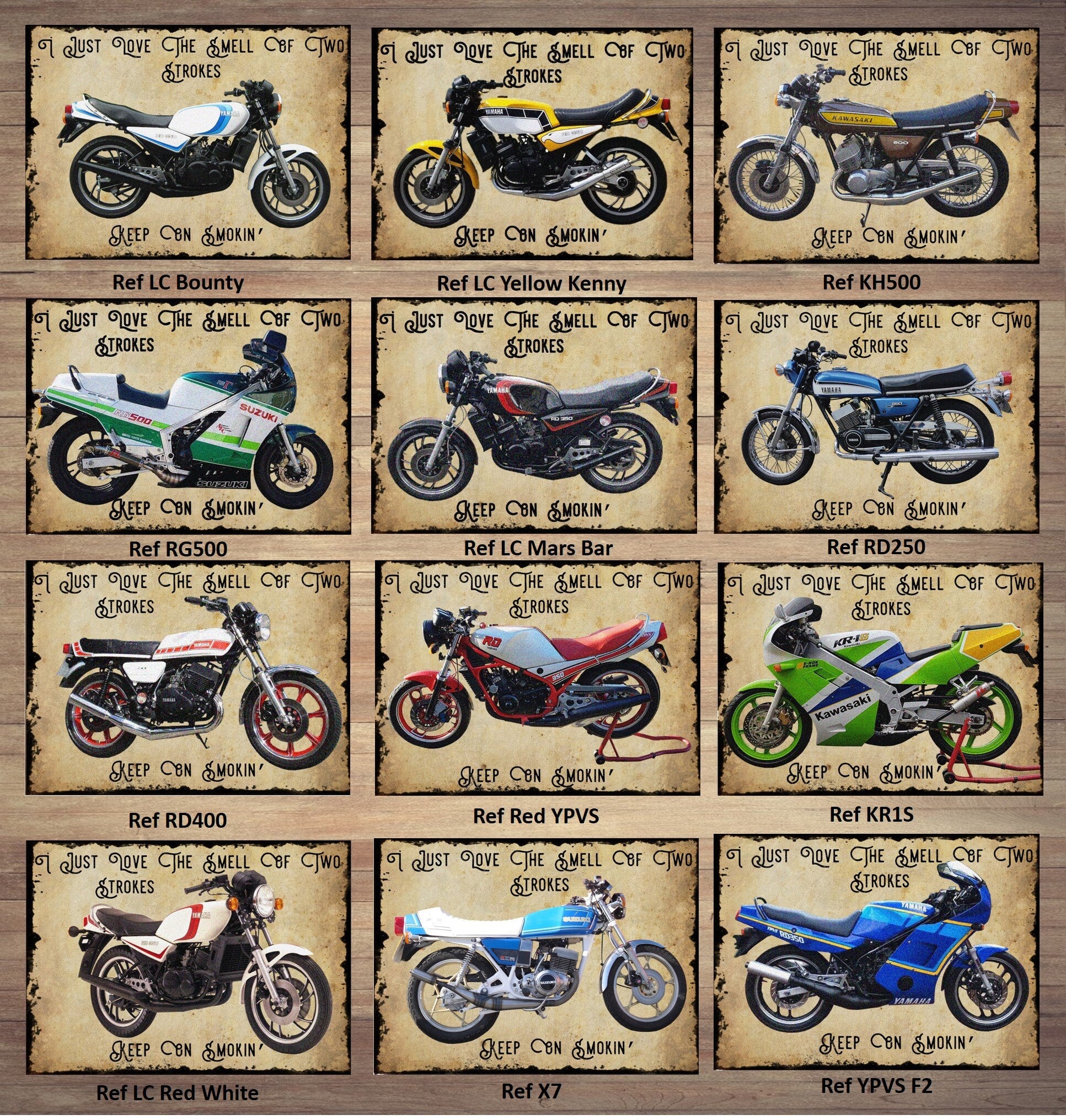 2 Stroke Motorcycle Metal Sign: Man Cave Garage Decor (8x6 inch)