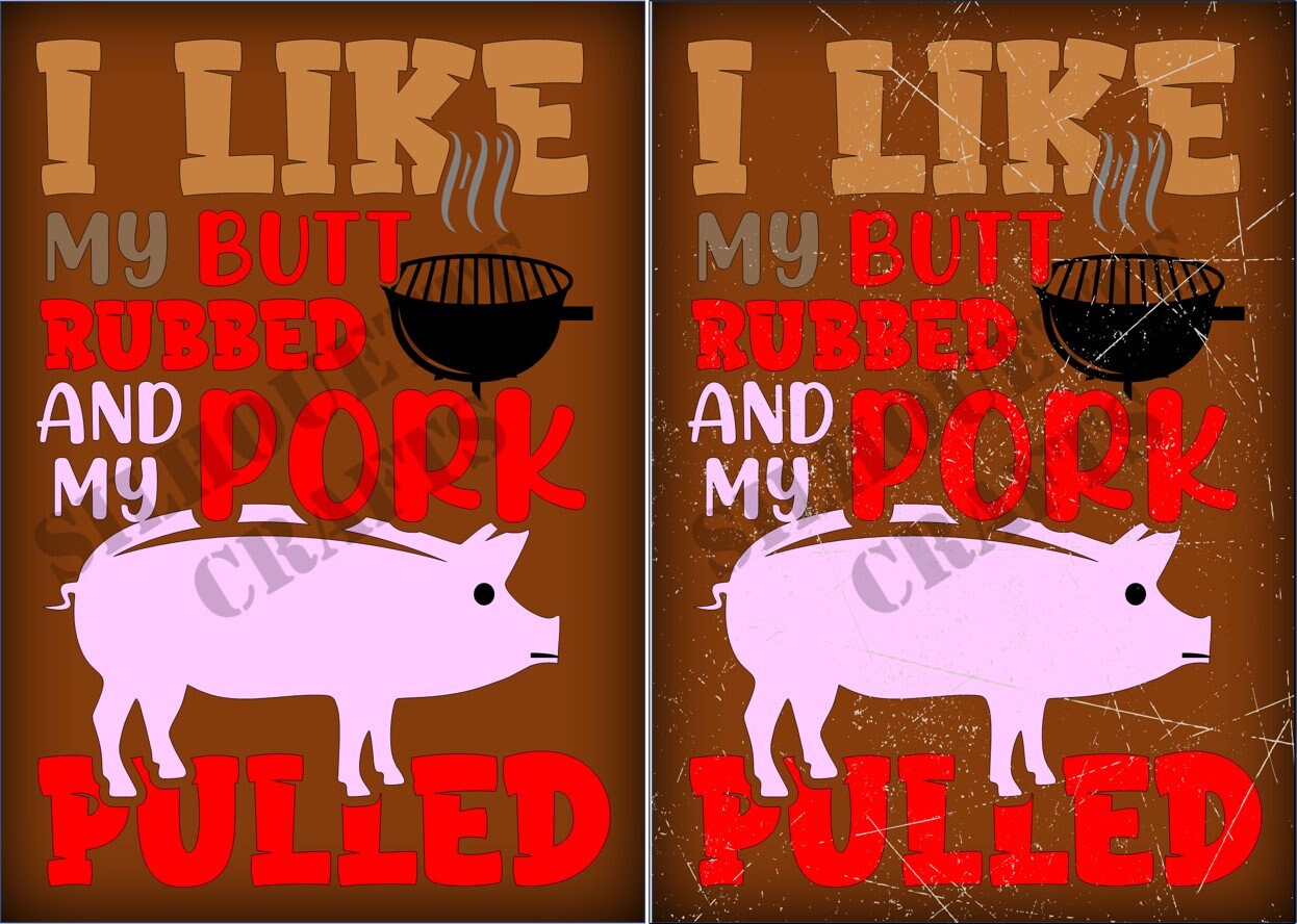 Funny Rude Pulled Pork Metal Plaque/Sign BBQ, Bar, Man Cave, Shed, Games Room