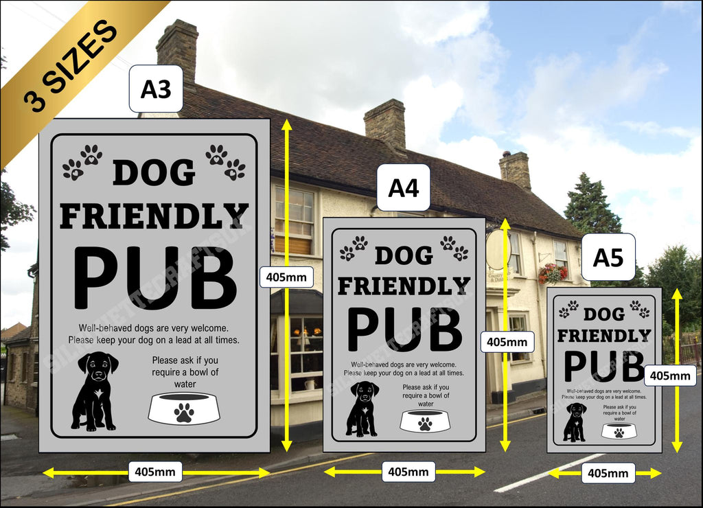 Dog Friendly Pub Metal Sign - 3 sizes available