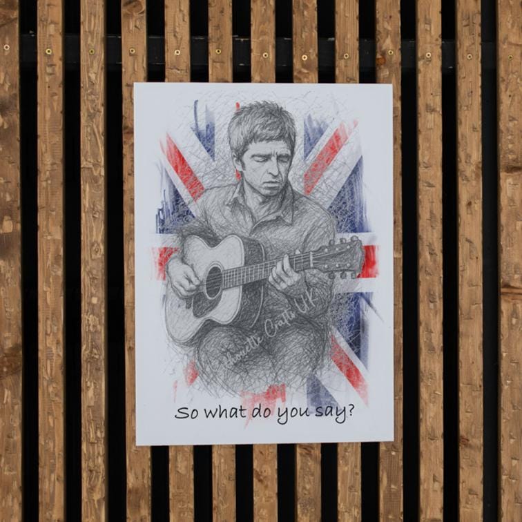 Noel Gallagher Tribute Metal Poster Art Illustration