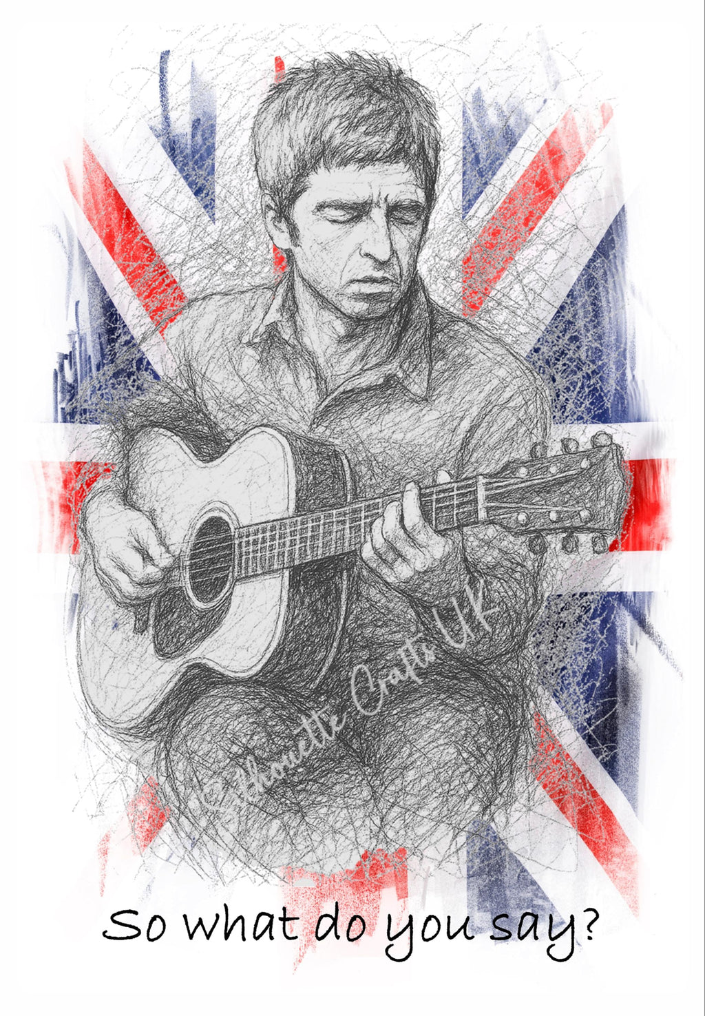 Noel Gallagher Tribute Metal Poster Art Illustration