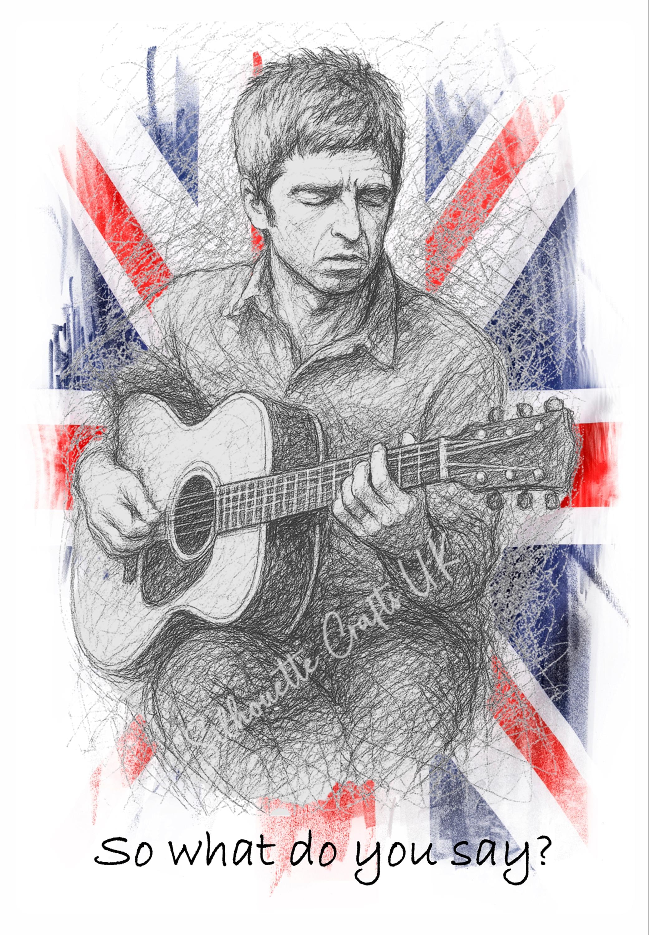 Noel Gallagher Tribute Metal Poster Art Illustration