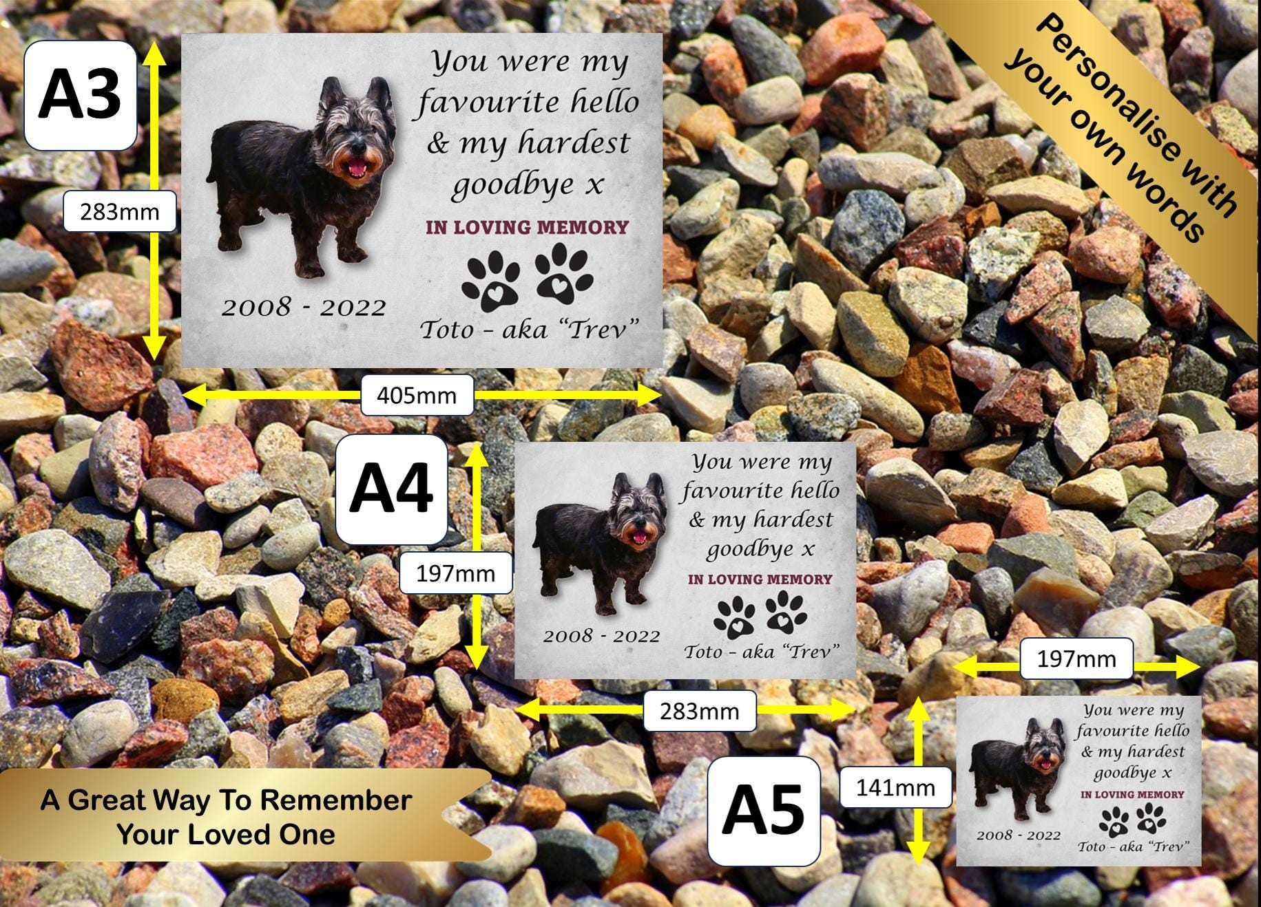 Personalized Pet Memorial Plaque: Weatherproof Aluminum with Photo