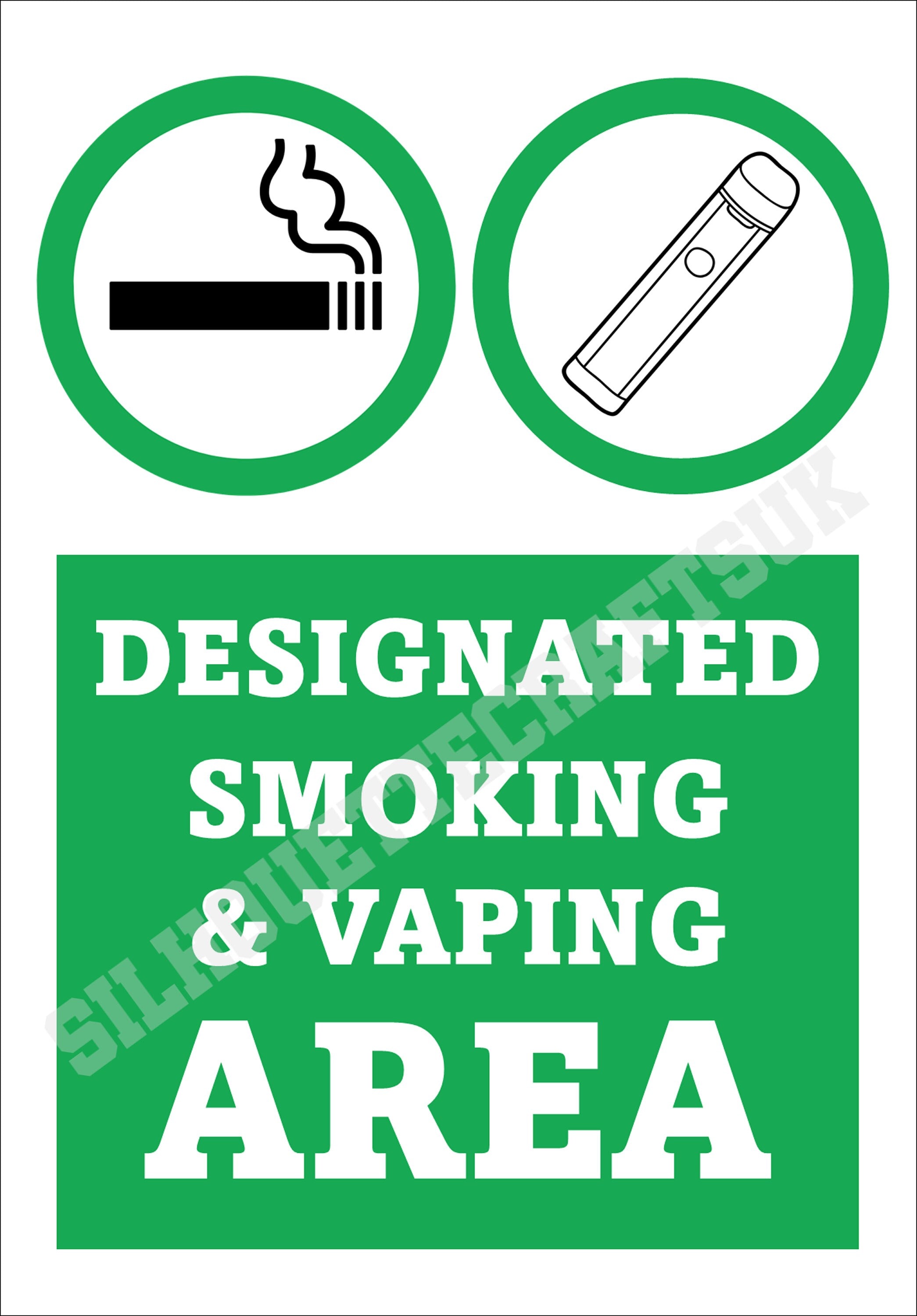 Smoking & Vaping Designated Area Sign - 3 sizes available