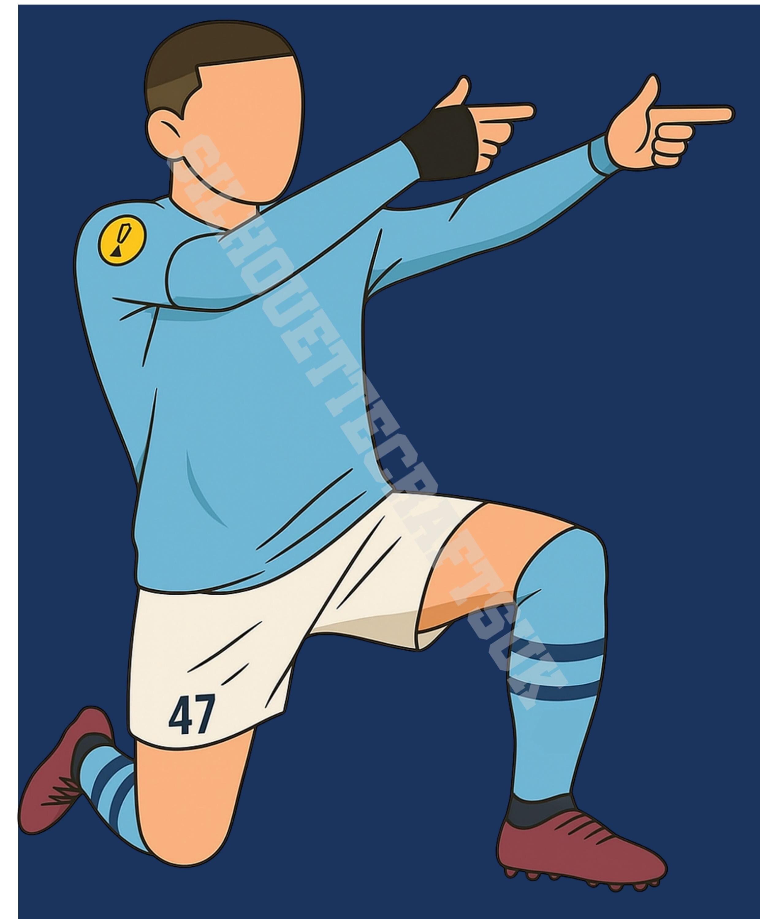 The Sniper - Manchester City - Faceless Heroes - Phil - Choice of 4 colours