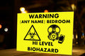 Kids Bedroom Metal Door Sign - Hi Level Biohazard Printed With Your Kids Name