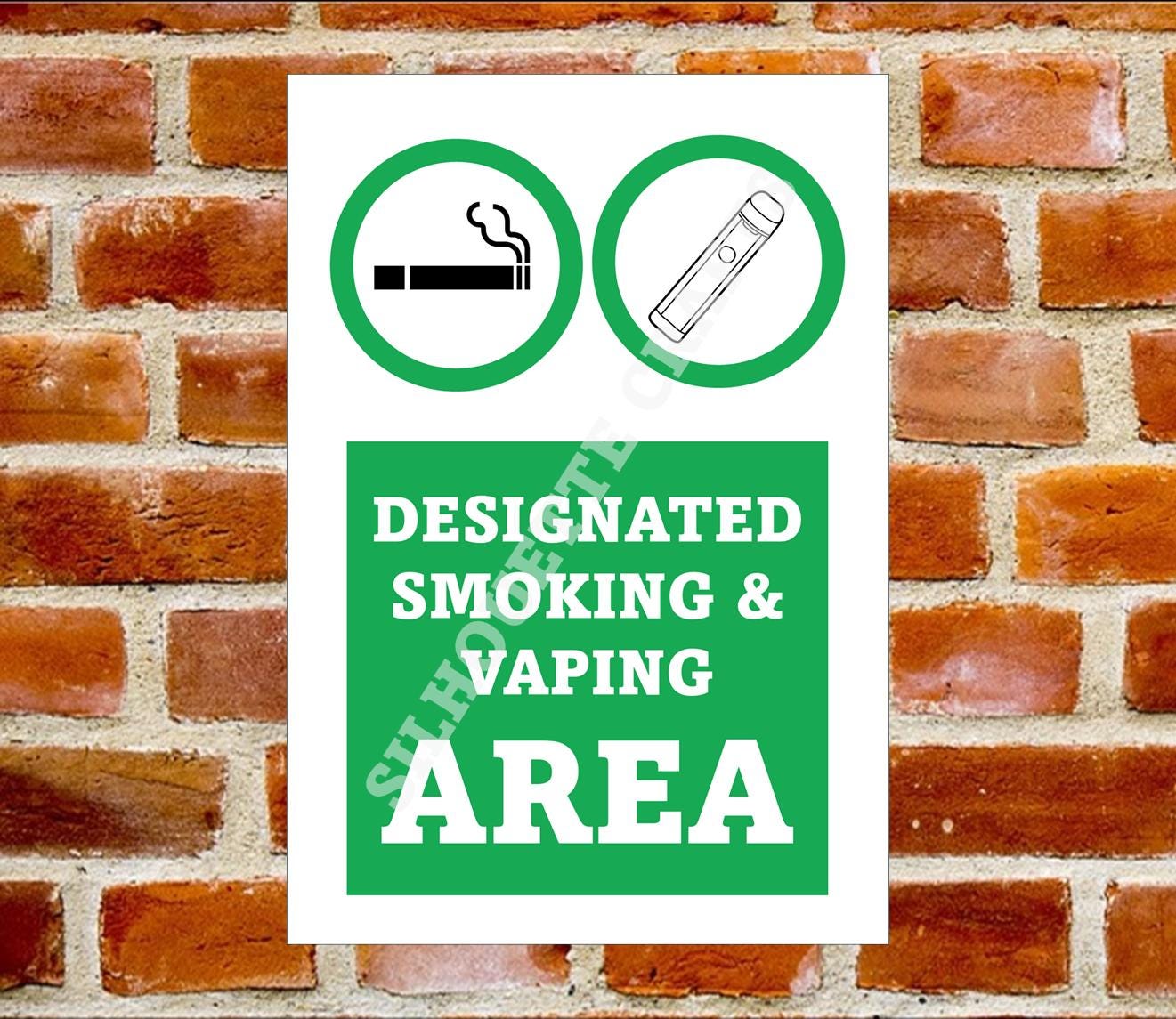 Smoking & Vaping Designated Area Sign - 3 sizes available