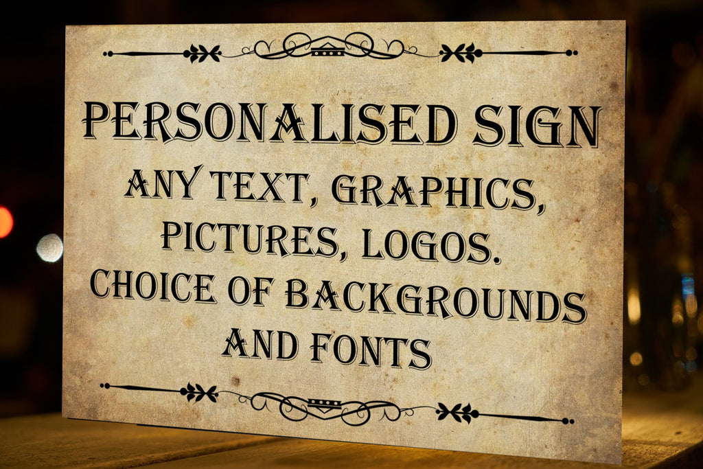 Personalized Metal Sign: Custom Text, Logo, or Graphics - Weatherproof