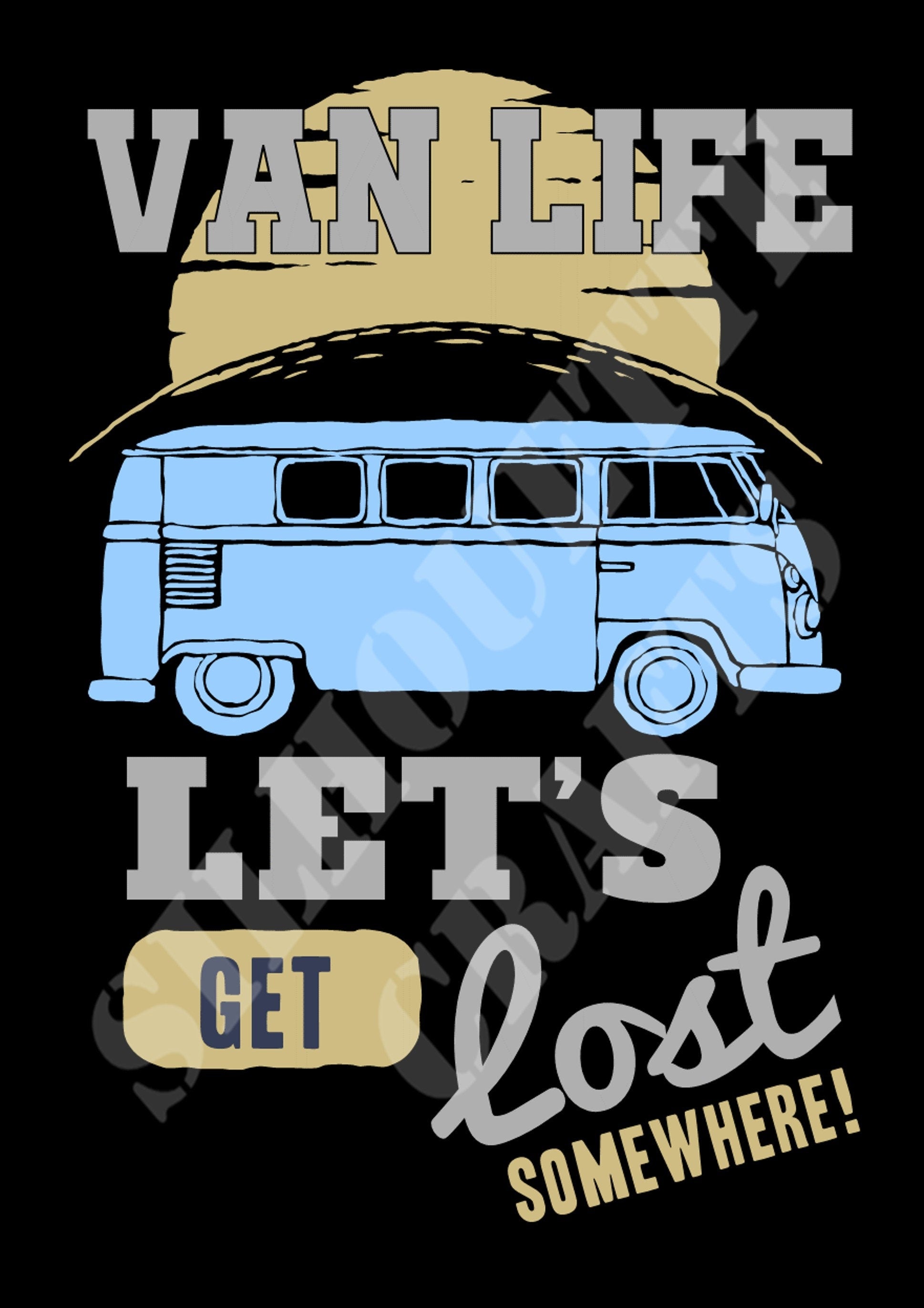 Vanlife 'Let's Get Lost' Metal Camper Sign - Custom Colors