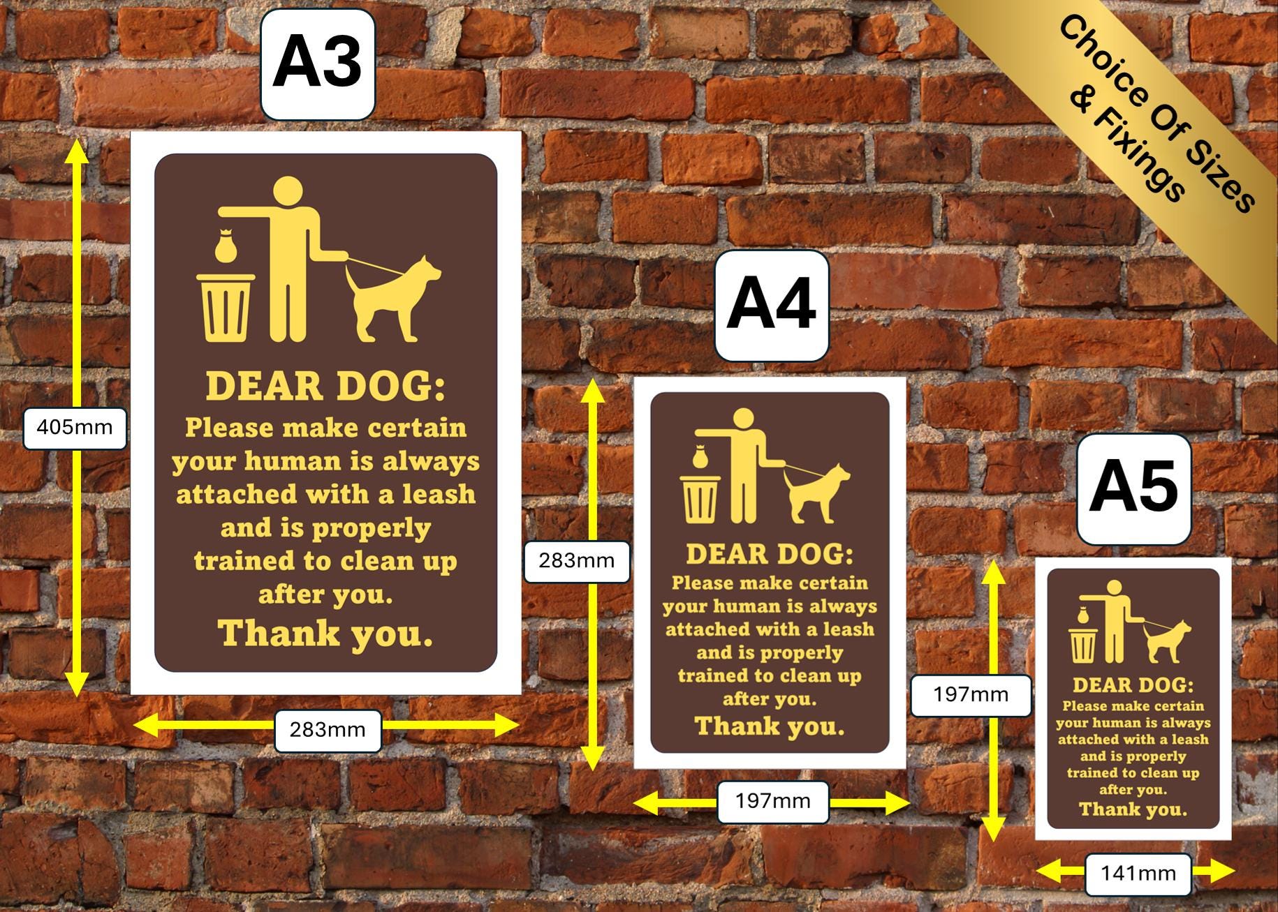 No Pooping! Metal sign, waterproof, suitable for outdoor use.