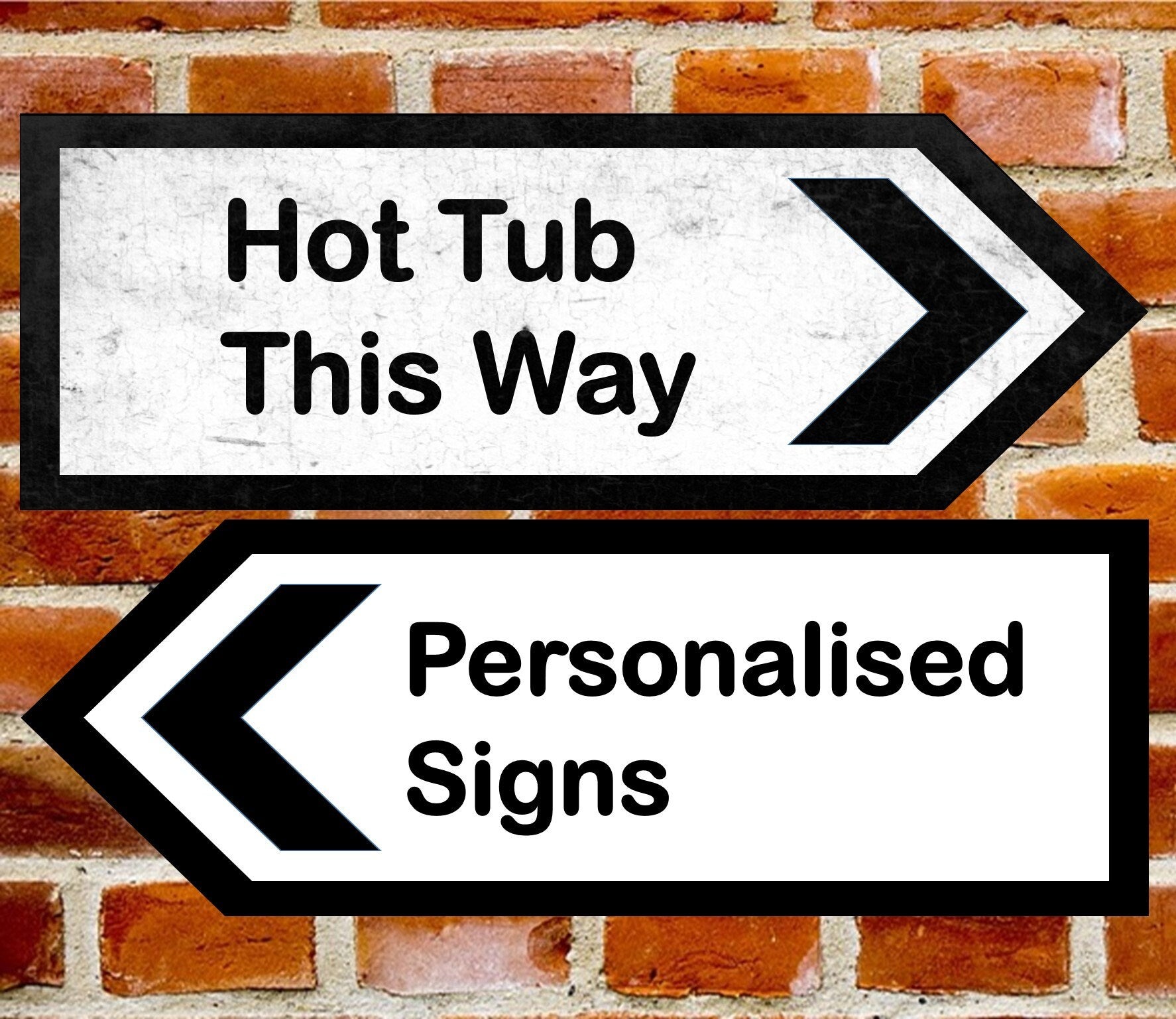 Metal Personalised UK Road Arrow Sign Left Or Right Direction Size 283 x 98mm