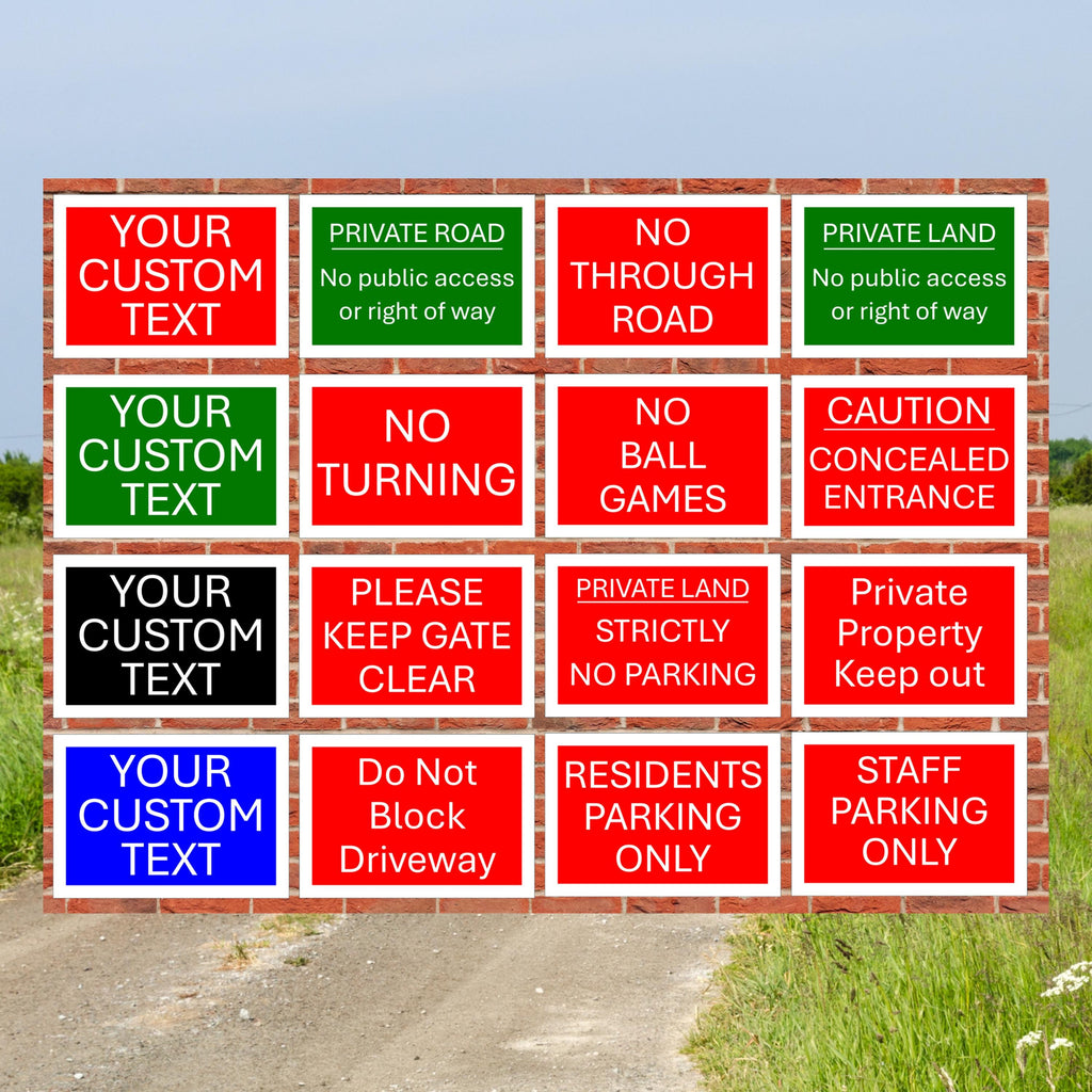 Customizable Information Signs: Business & Commercial Use