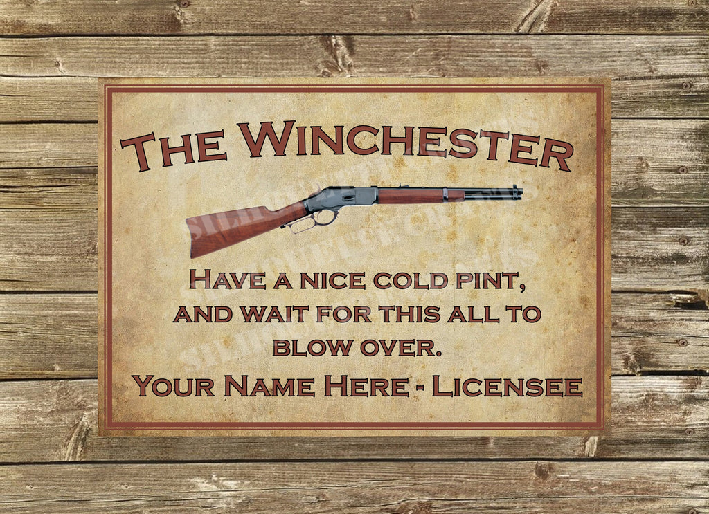 The Winchester Pub/Bar Personalised Aluminium Sign Custom With Your Text