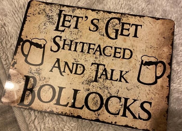 Home Bar Metal Sign: Retro Funny Man Cave Decor