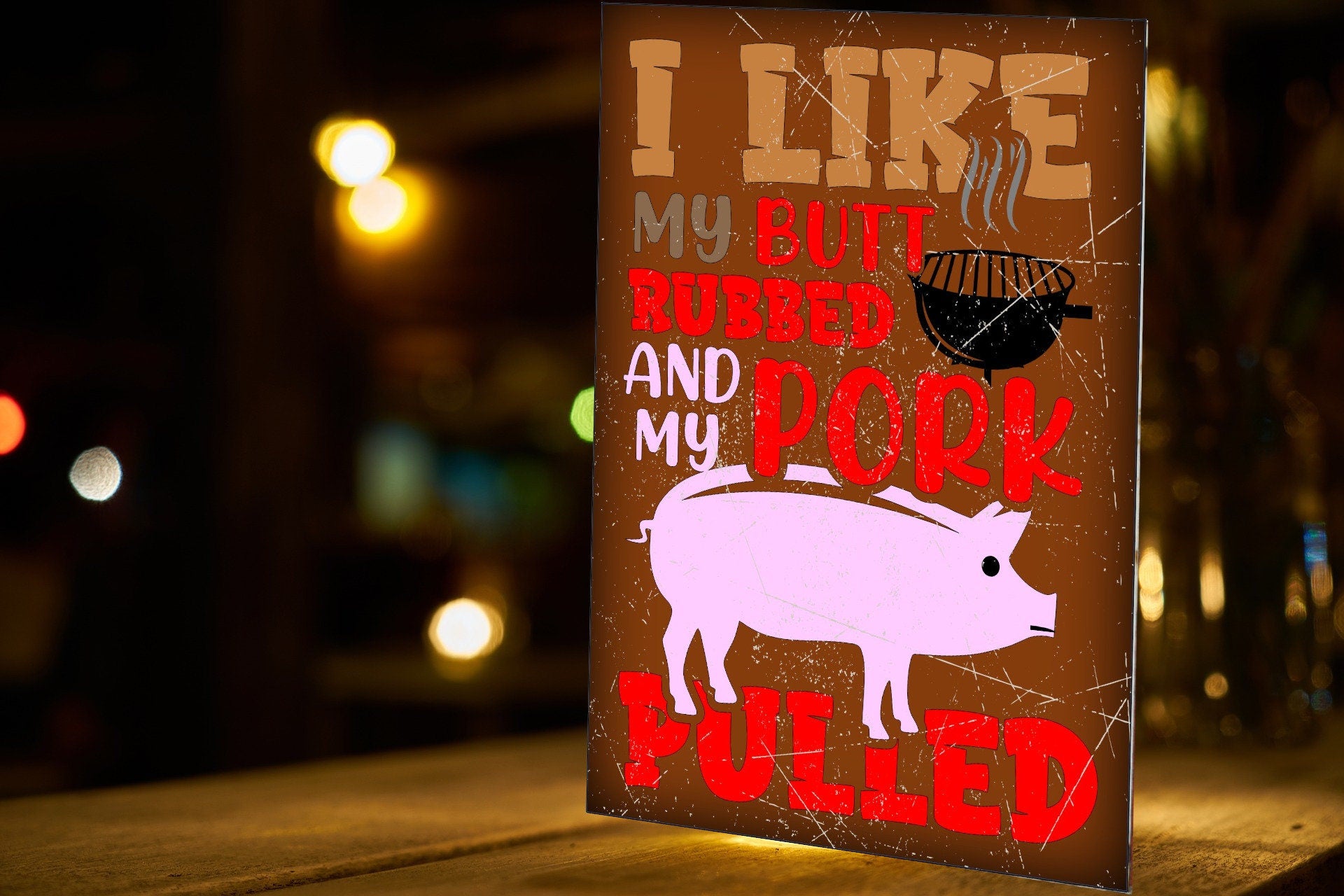 Funny Rude Pulled Pork Metal Plaque/Sign BBQ, Bar, Man Cave, Shed, Games Room