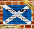 Sitooterie Metal Sign: Family Fun Welcome Plaque, Shed Decor