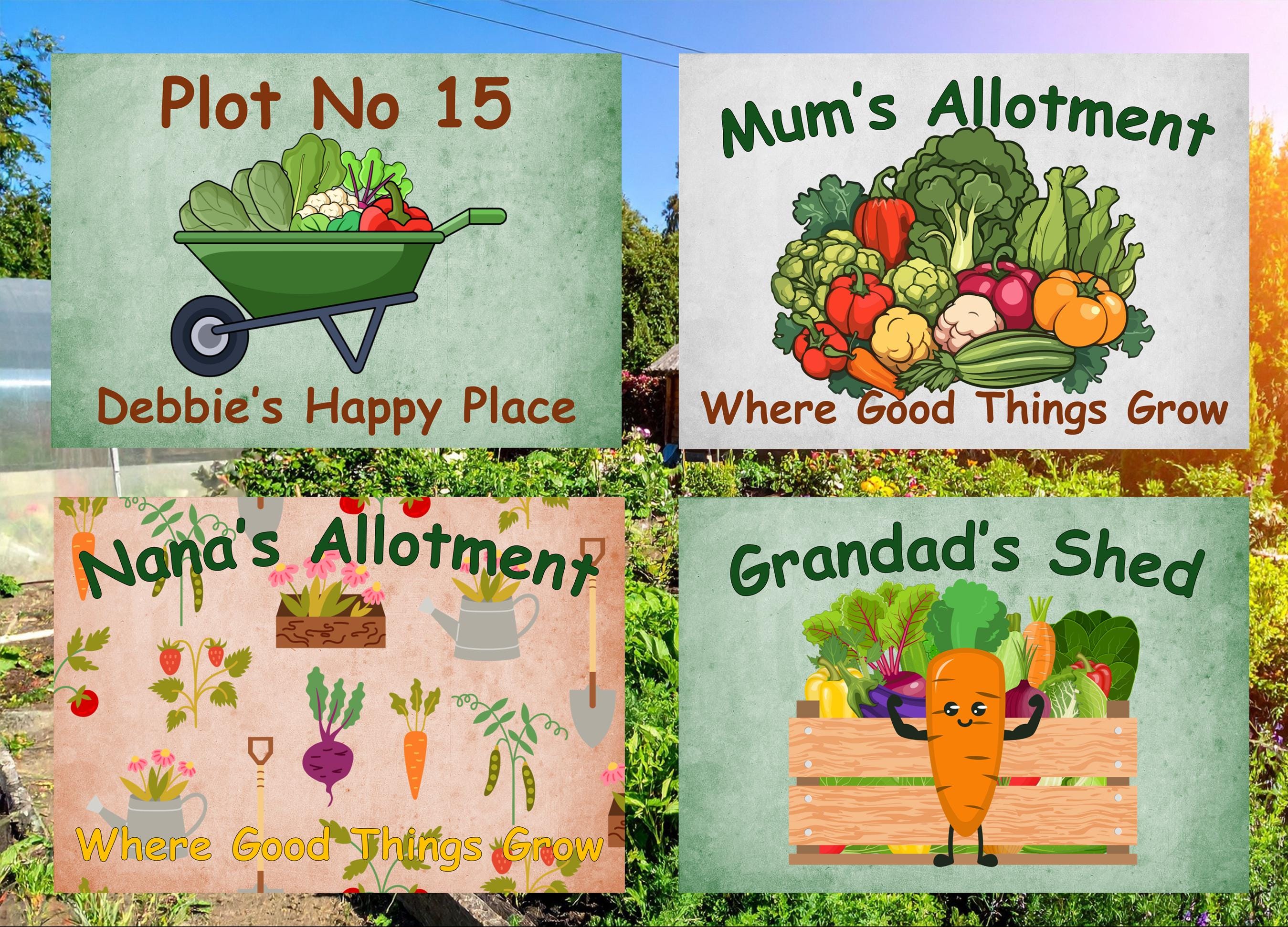 Allotment Sign Customised With Your Words, Create that special gift! Metal, Waterproof