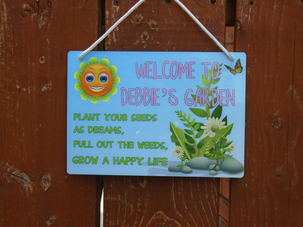 Fully Personalised Metal Garden Welcome Sign With Your Choice Of Name & Text