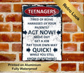 Funny Teenagers Metal Sign: Act Now, Bedroom Sign