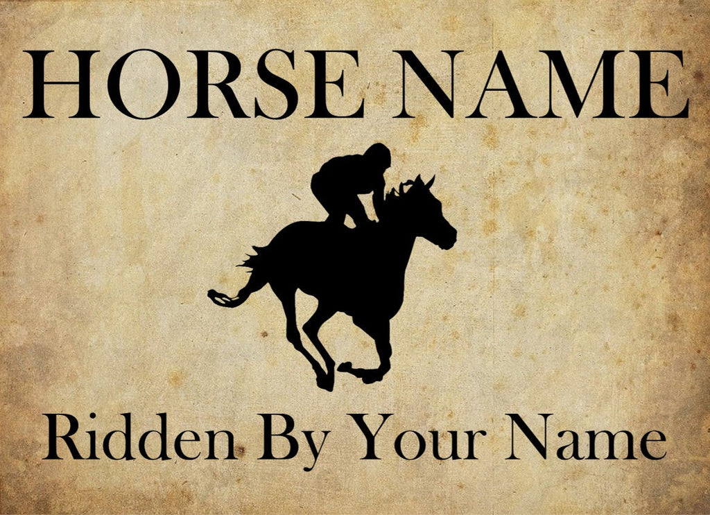Personalised Horse, Pony Stable Door Sign, Weatherproof Metal Sign Customised
