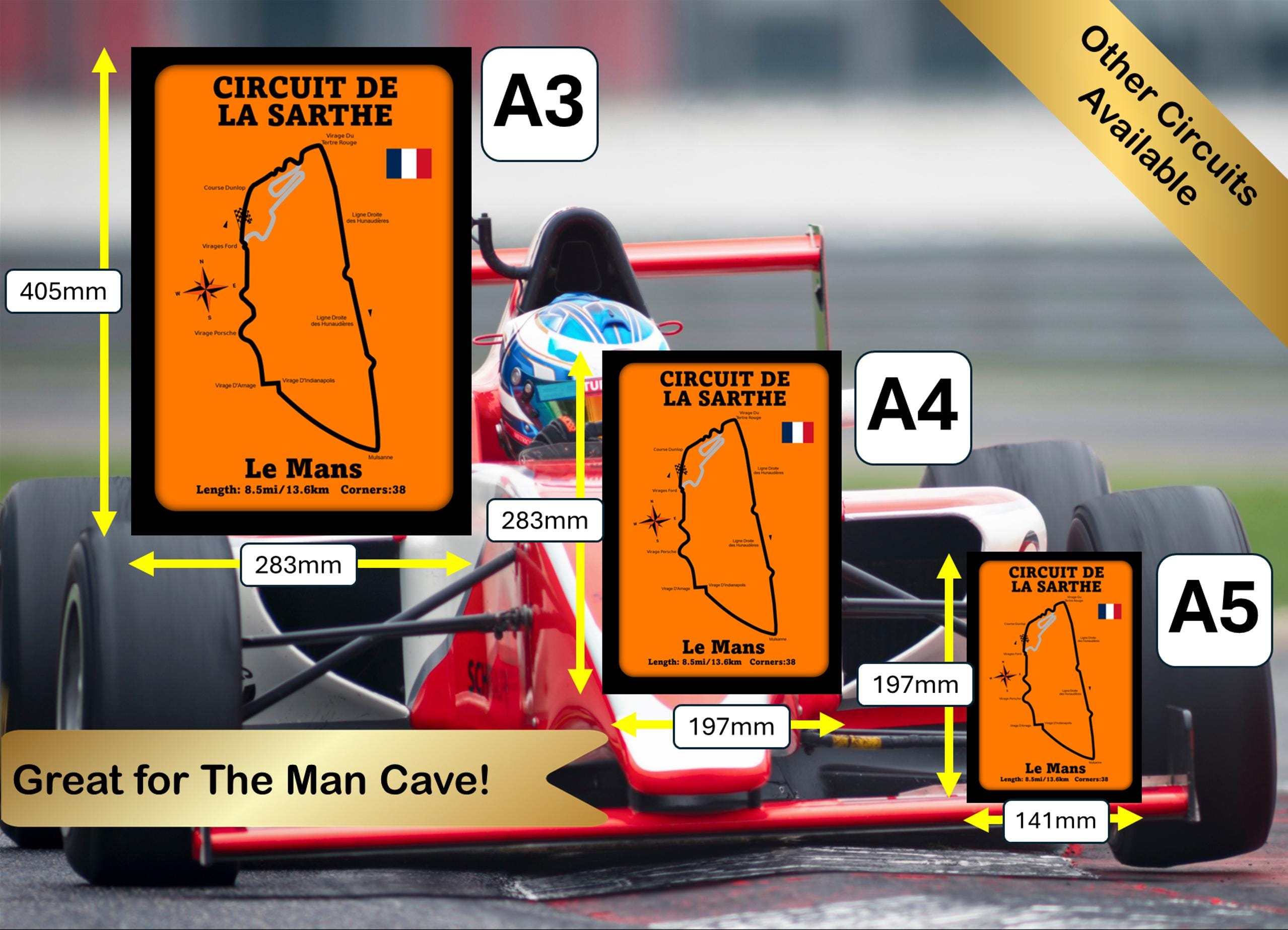 Le Mans Circuit Metal Wall Art: F1, MotoGP Racing Plaque