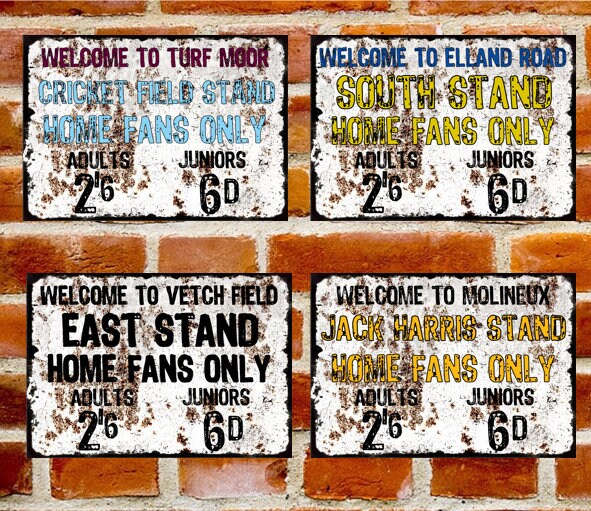 CREATE YOUR OWN! Retro Vintage Football Turnstile Metal Sign Any Club Any Ground