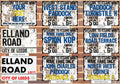 Leeds United Elland Road Retro Vintage Style Metal Sign LUFC The Peacocks Fully Editable