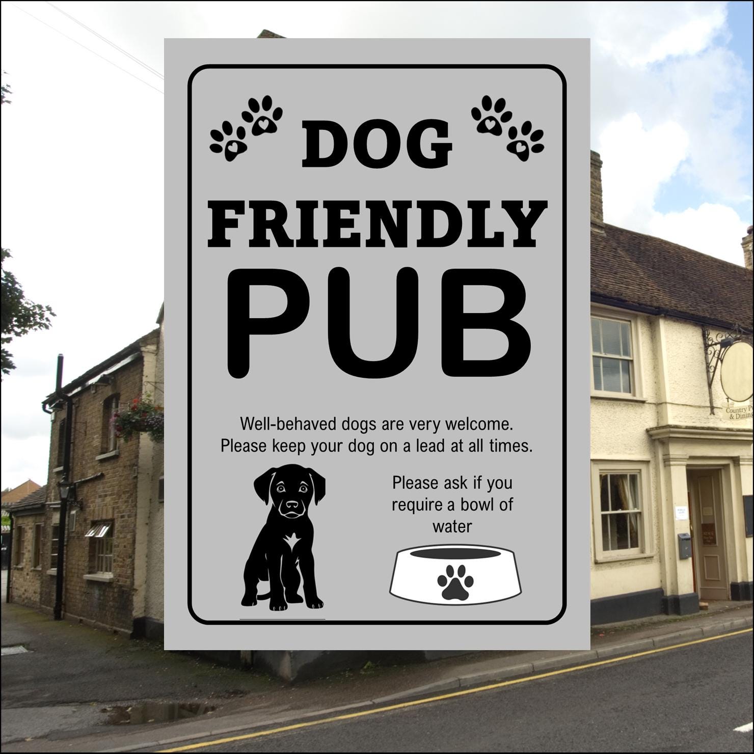 Dog Friendly Pub Metal Sign - 3 sizes available