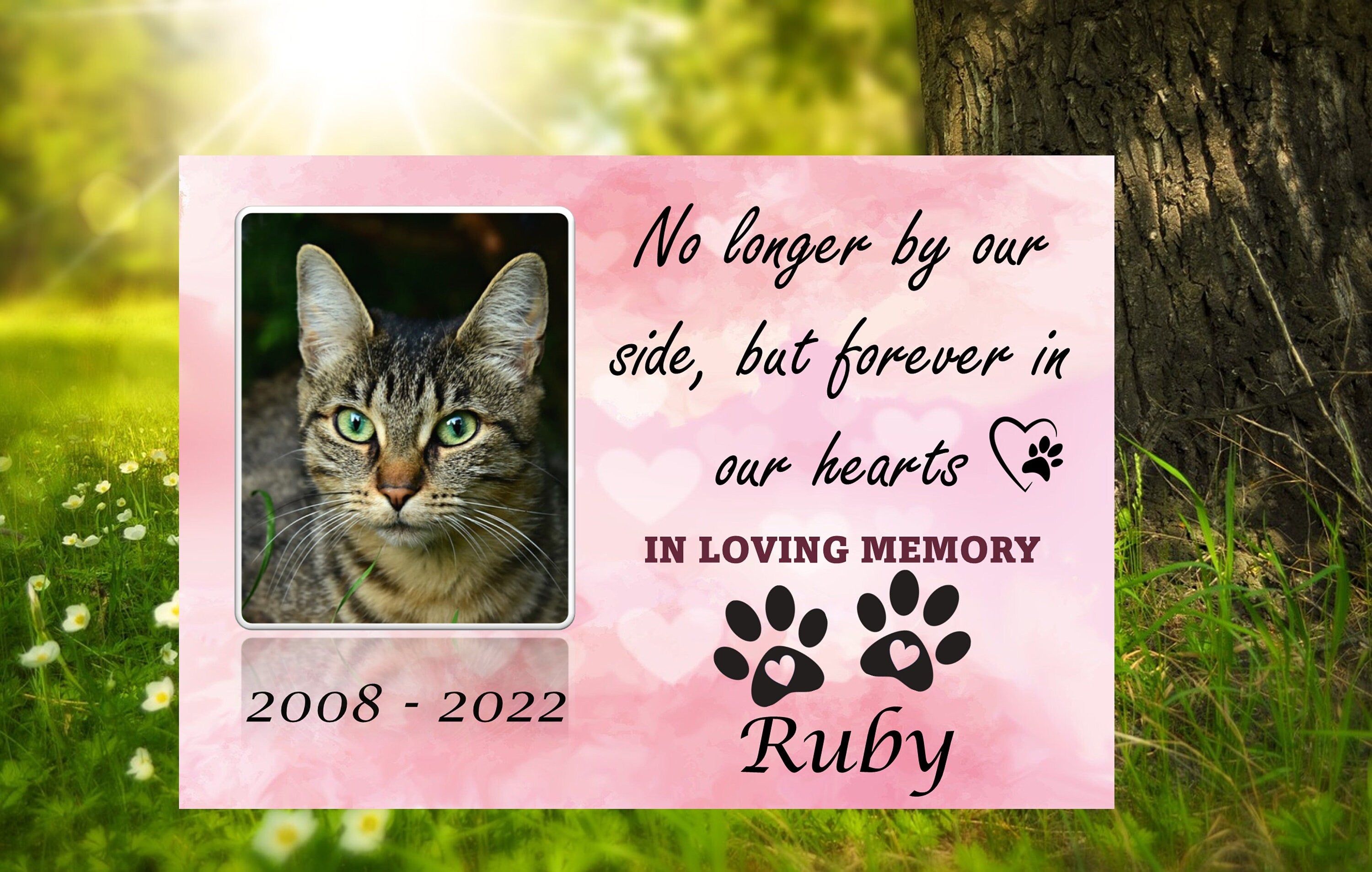 Personalized Pet Memorial Plaque: Weatherproof Aluminum with Photo