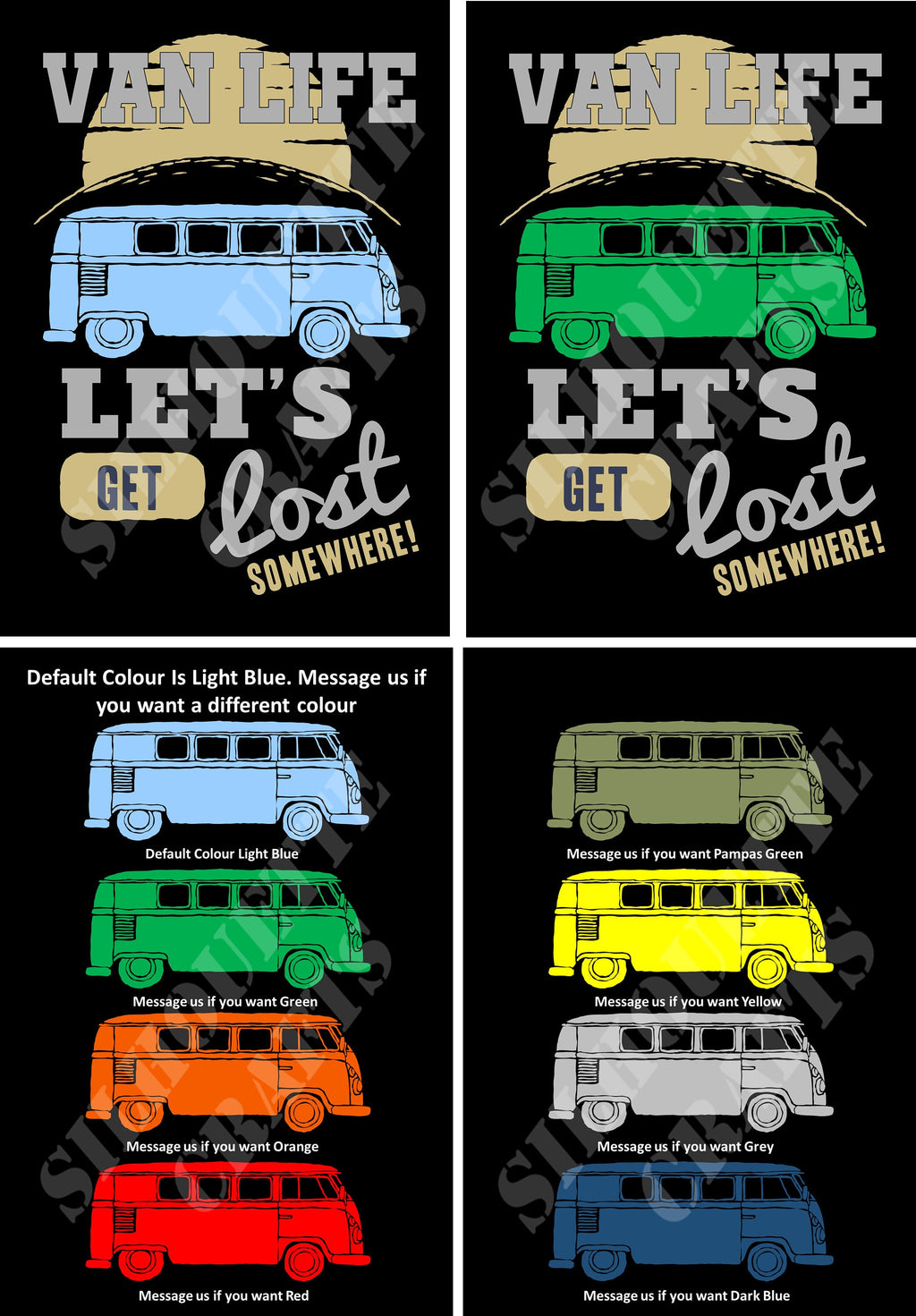 Vanlife 'Let's Get Lost' Metal Camper Sign - Custom Colors